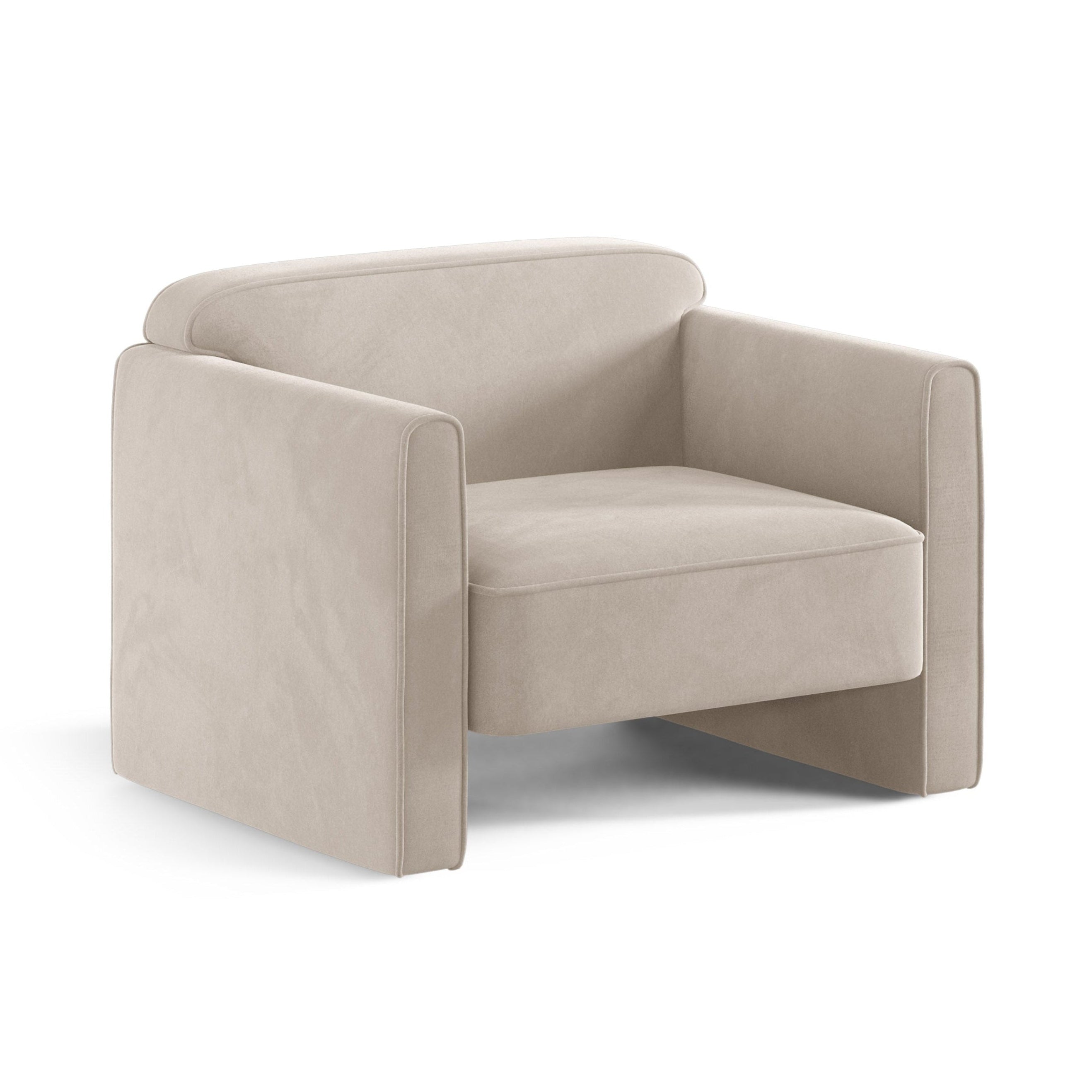 Fluwelen fauteuil ABBY beige