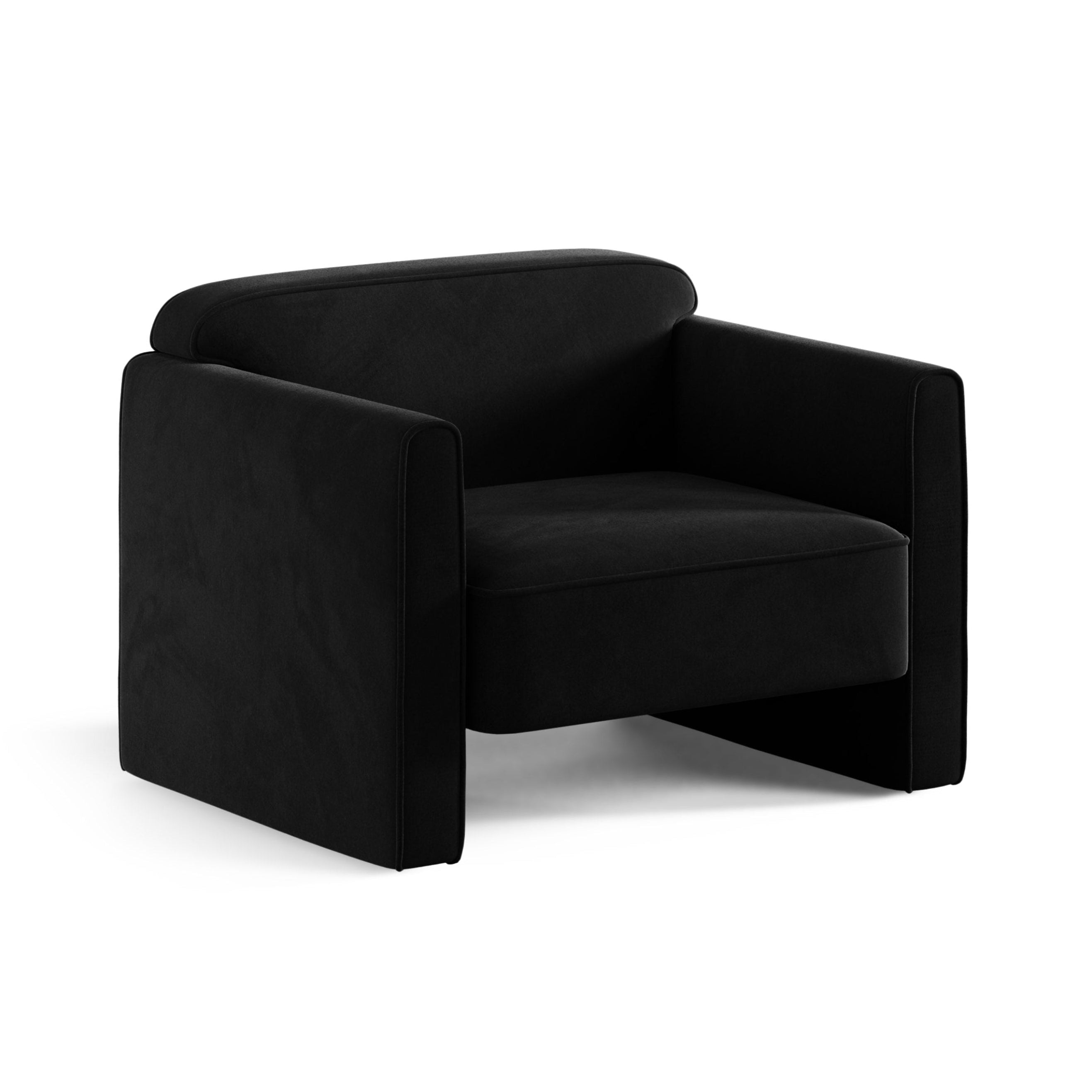 Fluwelen fauteuil ABBY zwart