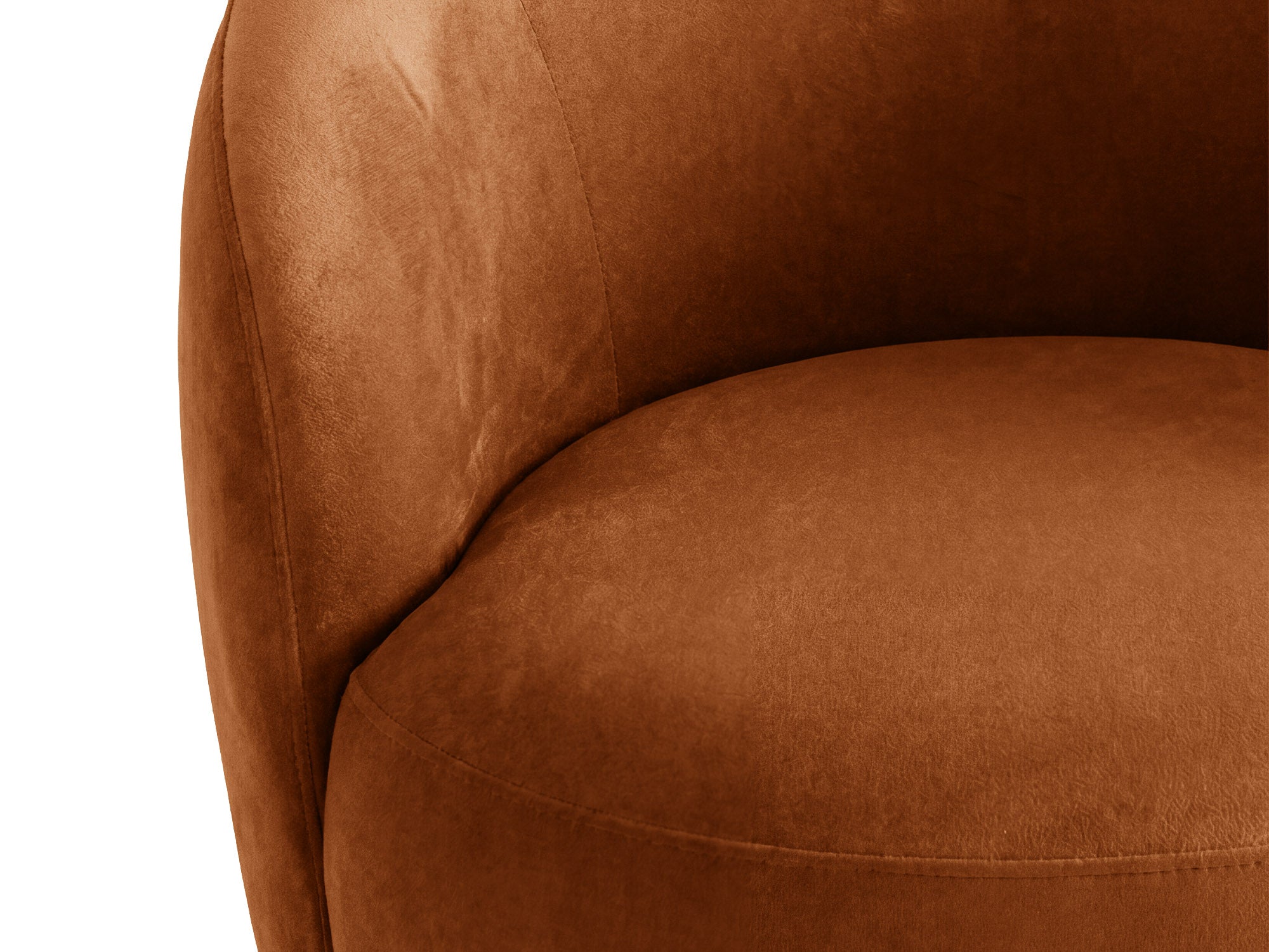 Velours fauteuil AMALTA in baksteenrood