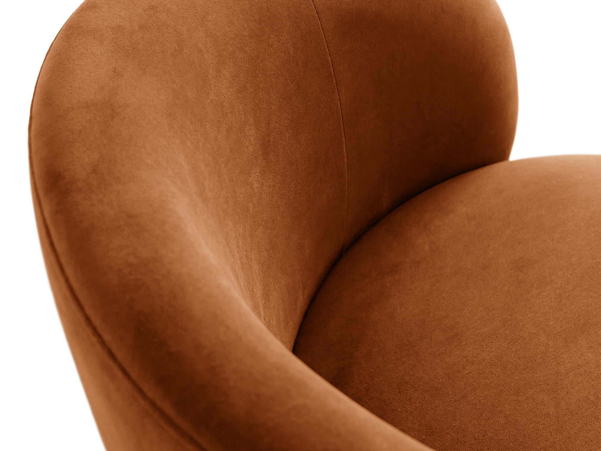 Velours fauteuil AMALTA in baksteenrood