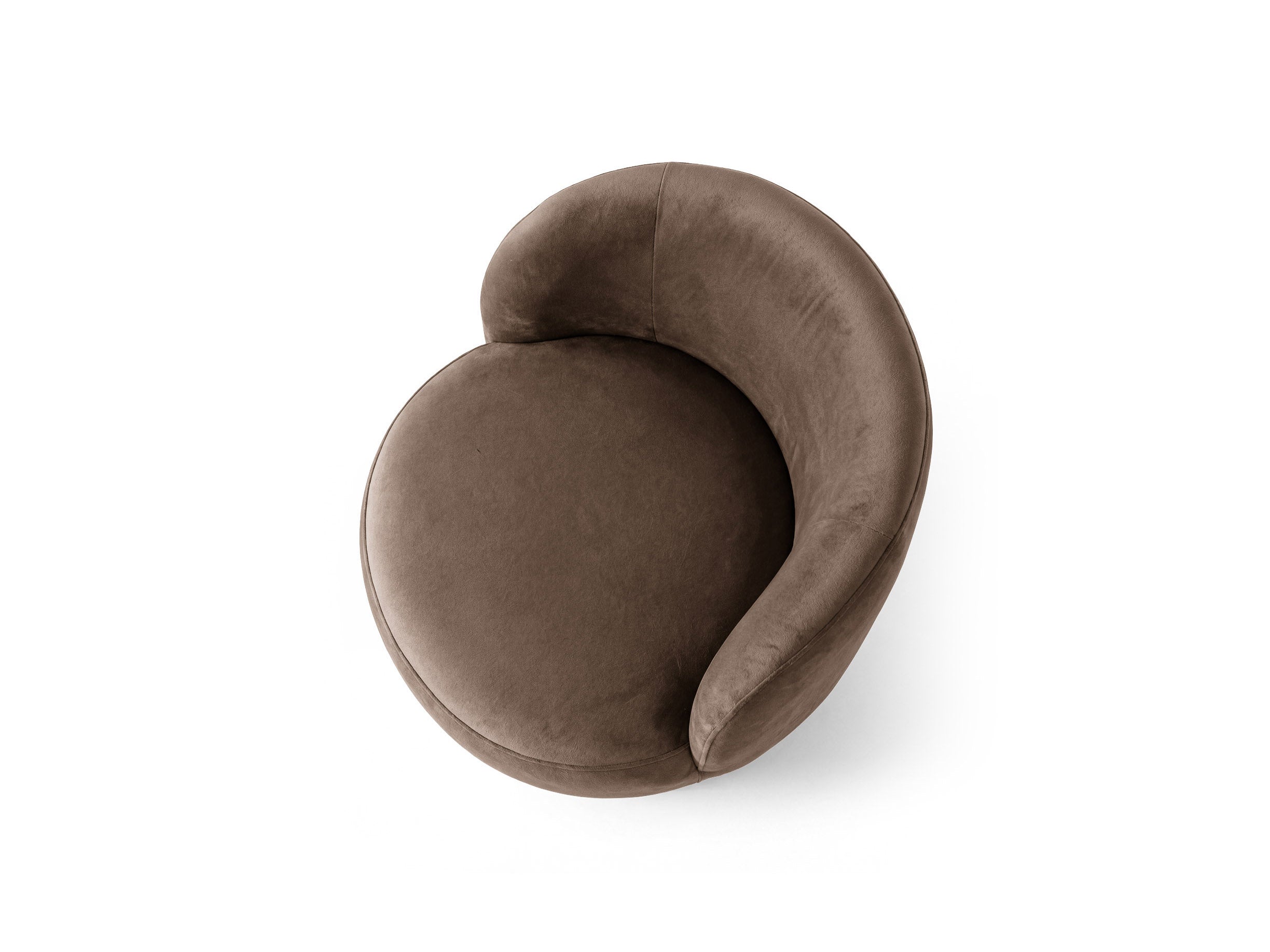 Fluwelen fauteuil AMALTA in chocoladebruin