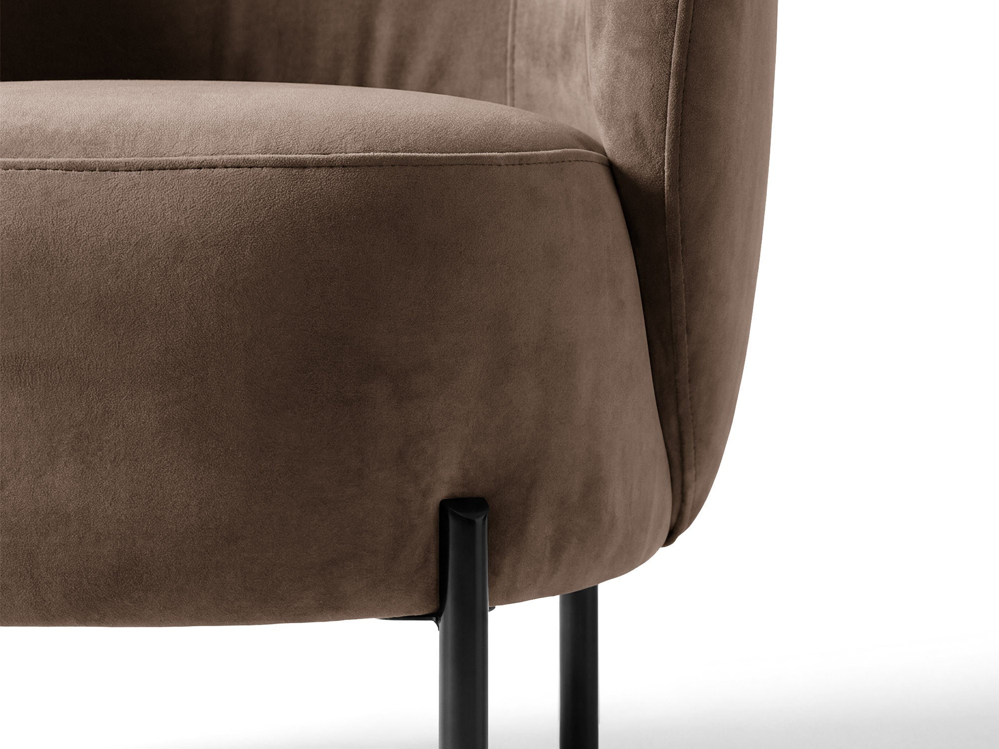 Fluwelen fauteuil AMALTA in chocoladebruin