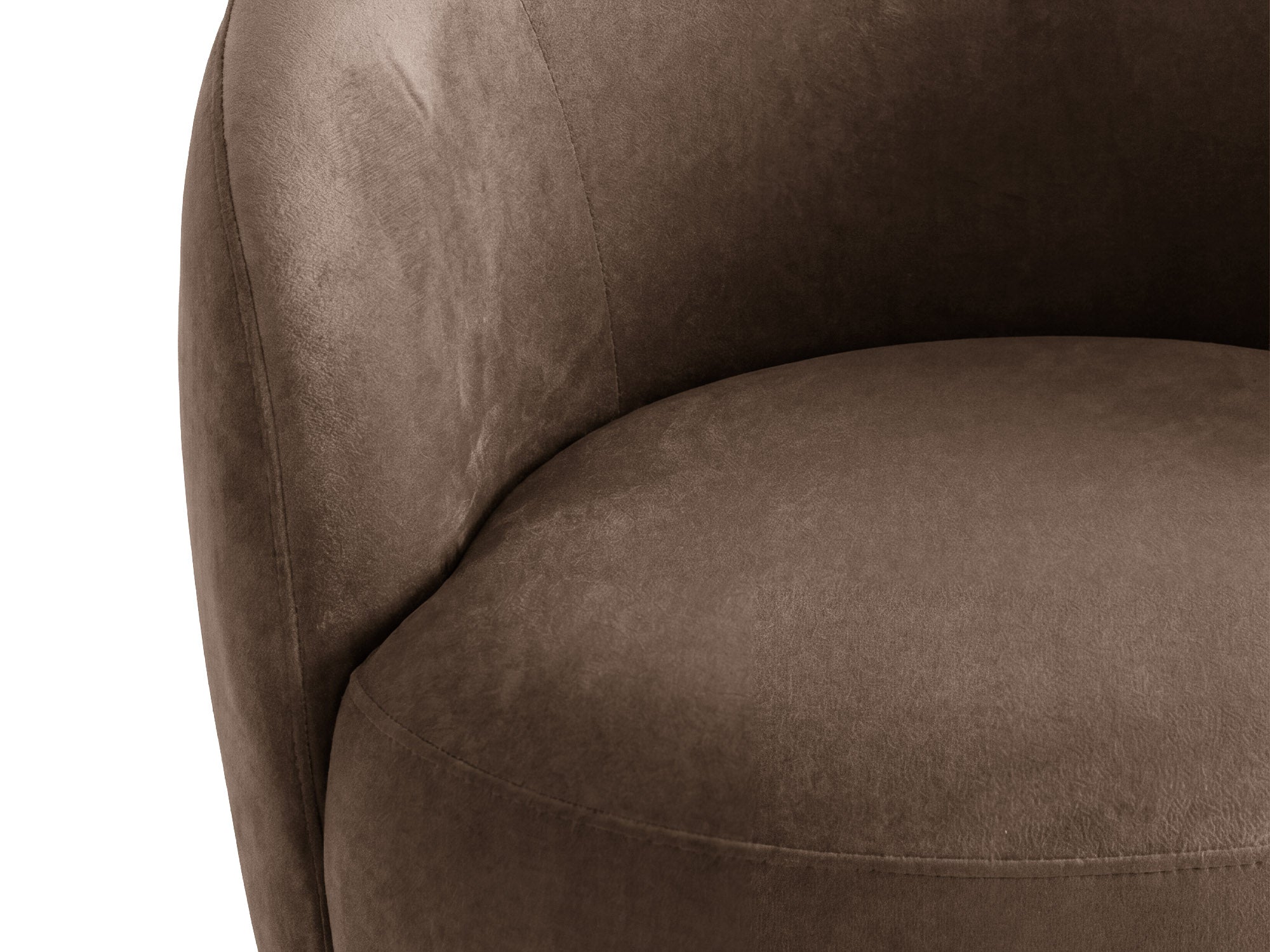 Fluwelen fauteuil AMALTA in chocoladebruin