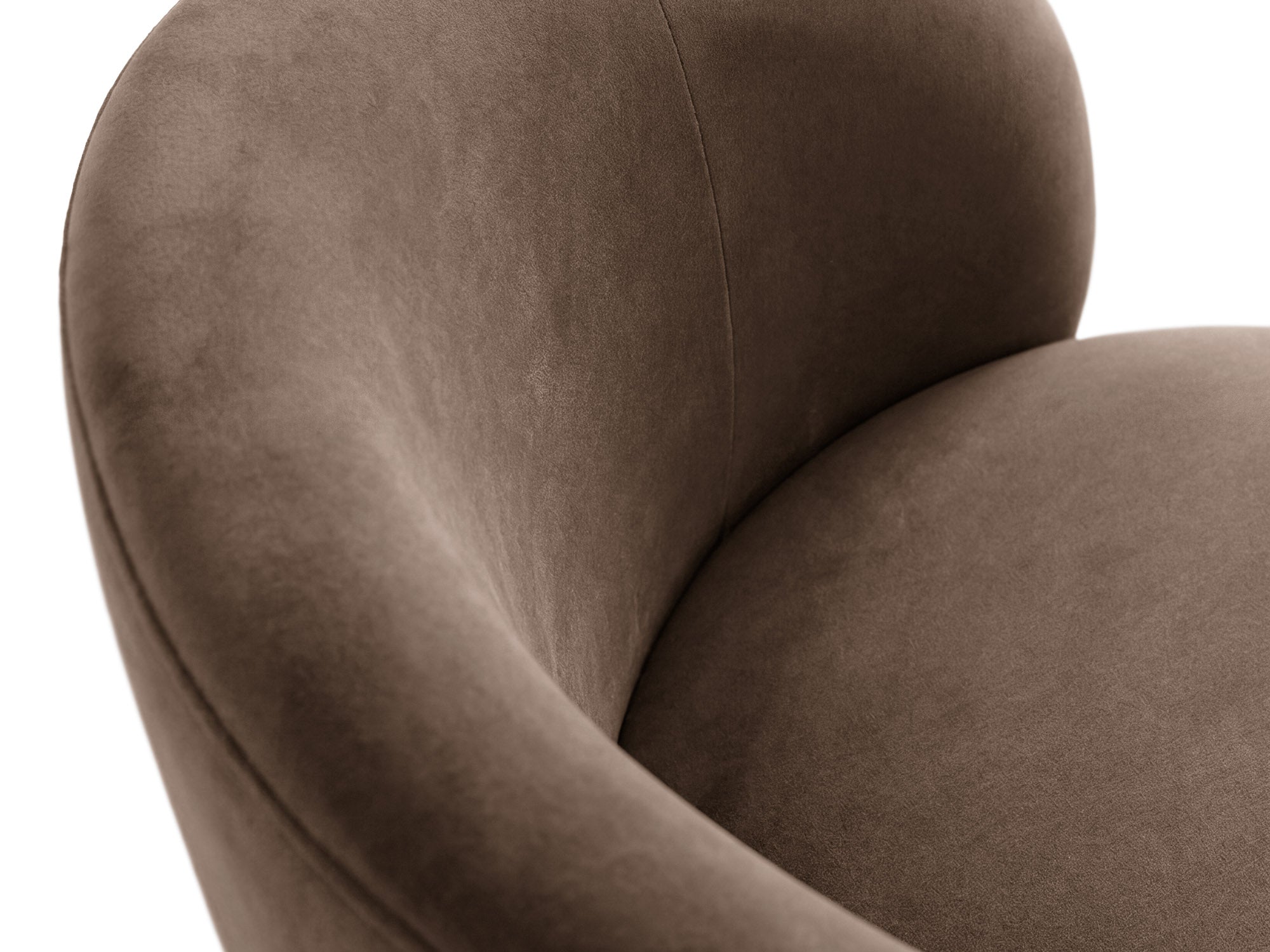 Fluwelen fauteuil AMALTA in chocoladebruin