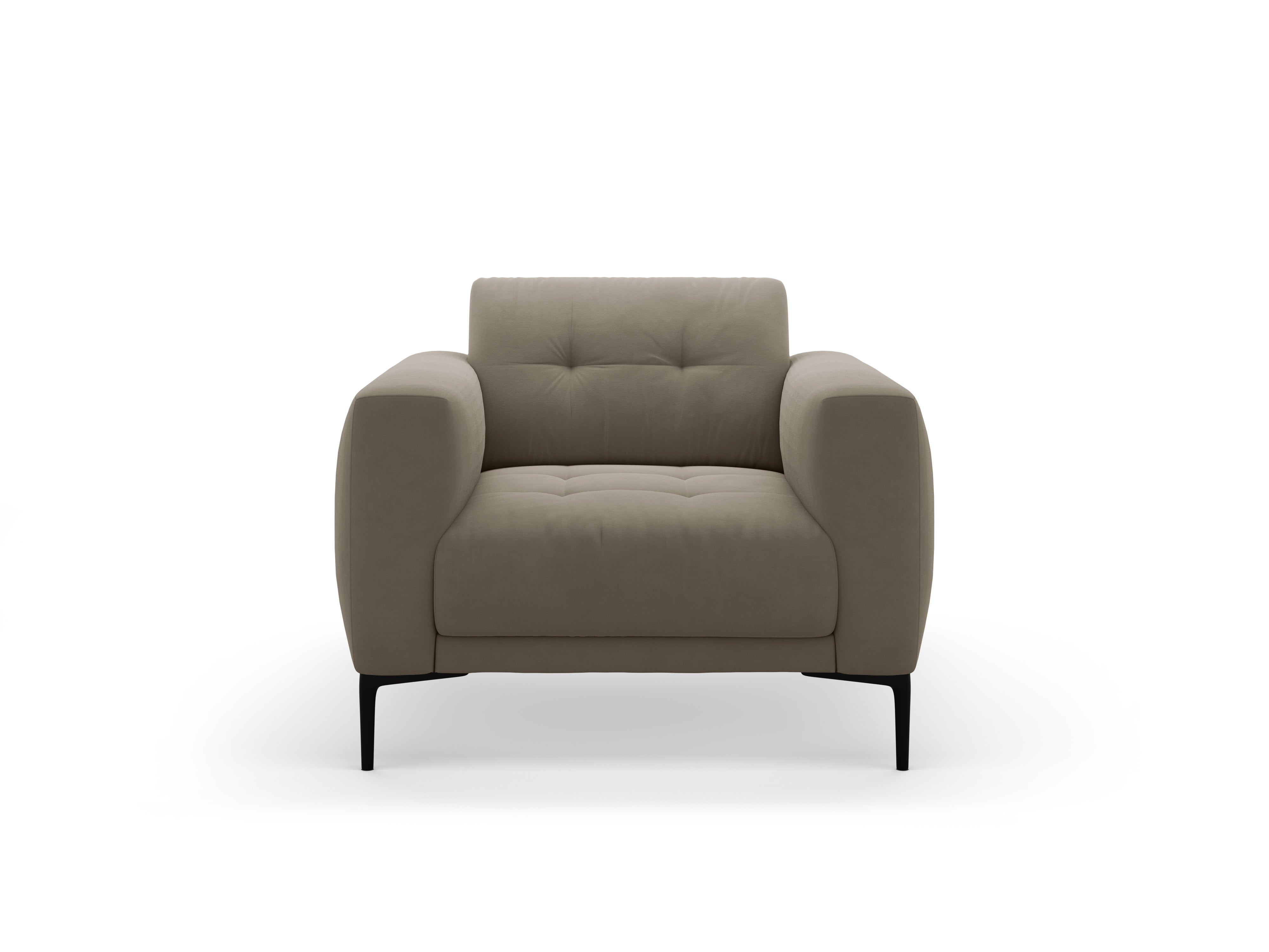Fluwelen fauteuil BEMY grijsbruin
