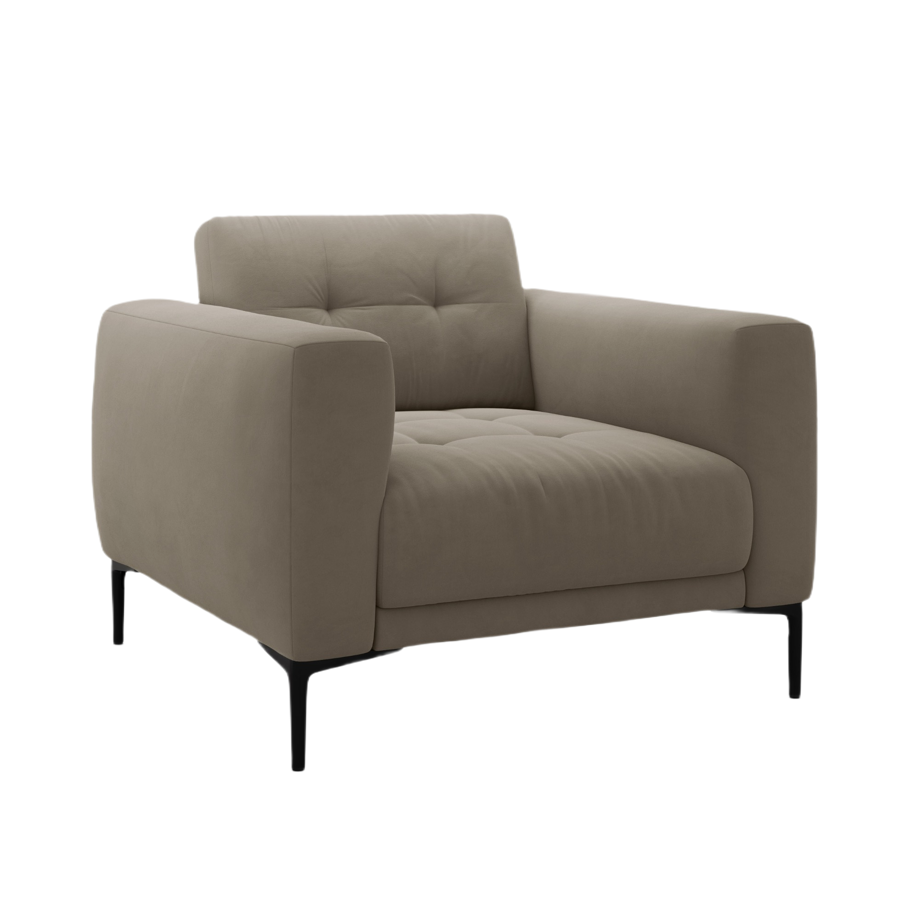 Fluwelen fauteuil BEMY grijsbruin