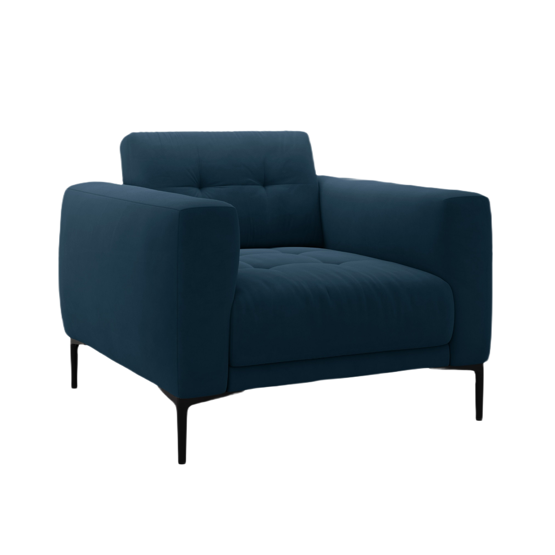 Fluwelen fauteuil BEMY koninklijk blauw