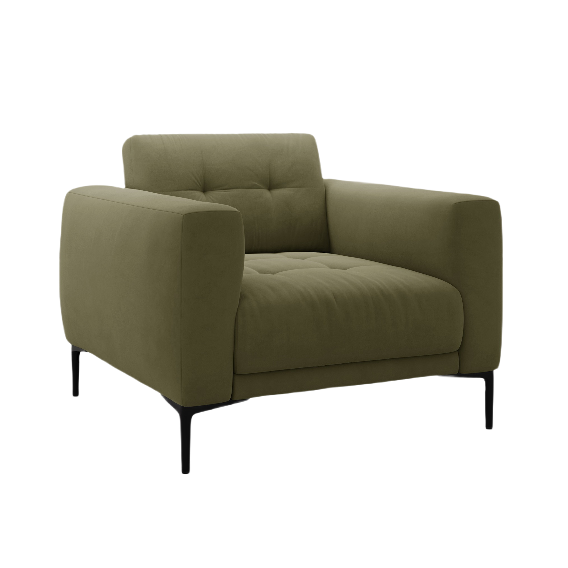 Fluwelen fauteuil BEMY groen