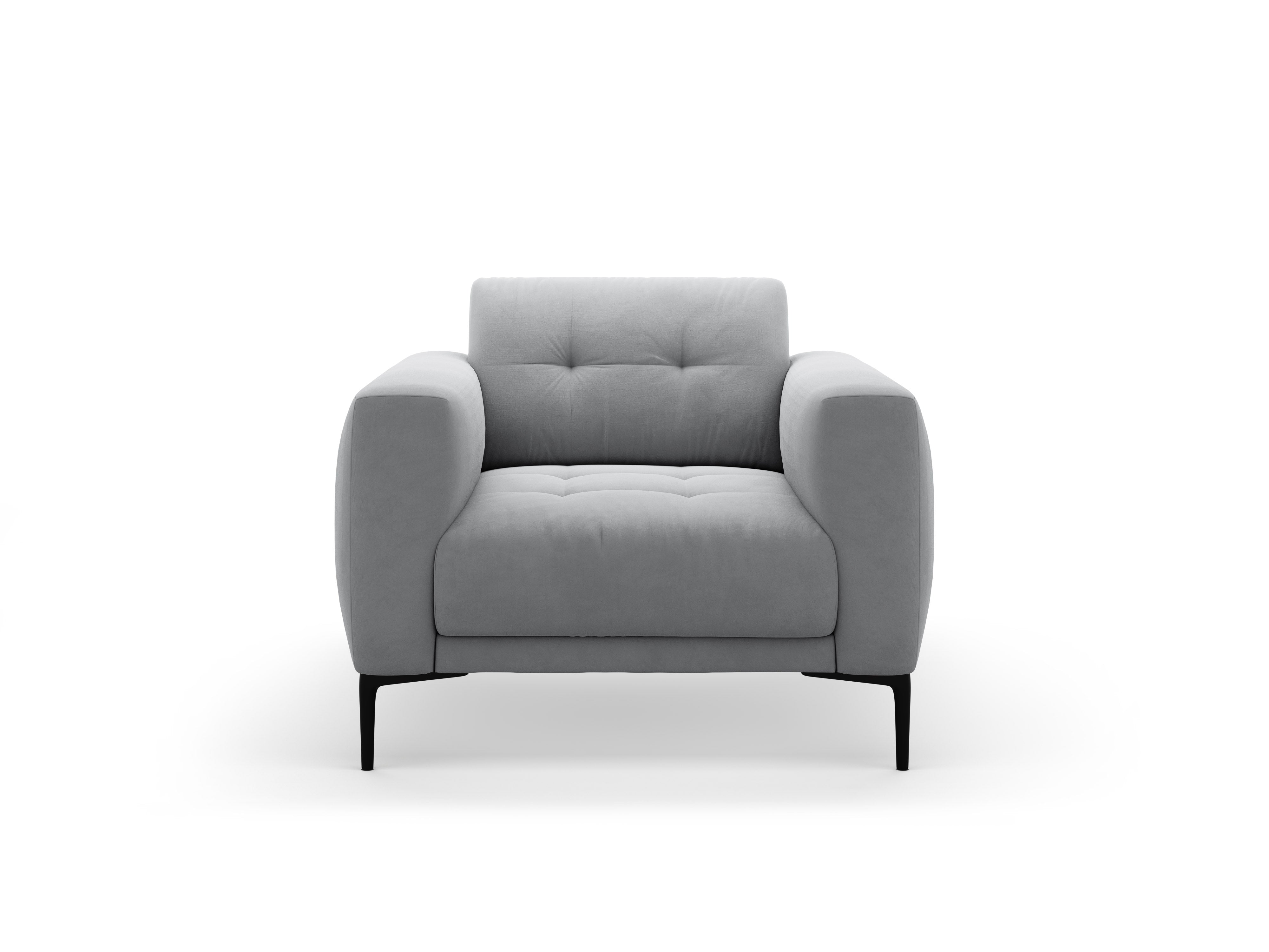 Fluwelen fauteuil BEMY grijs