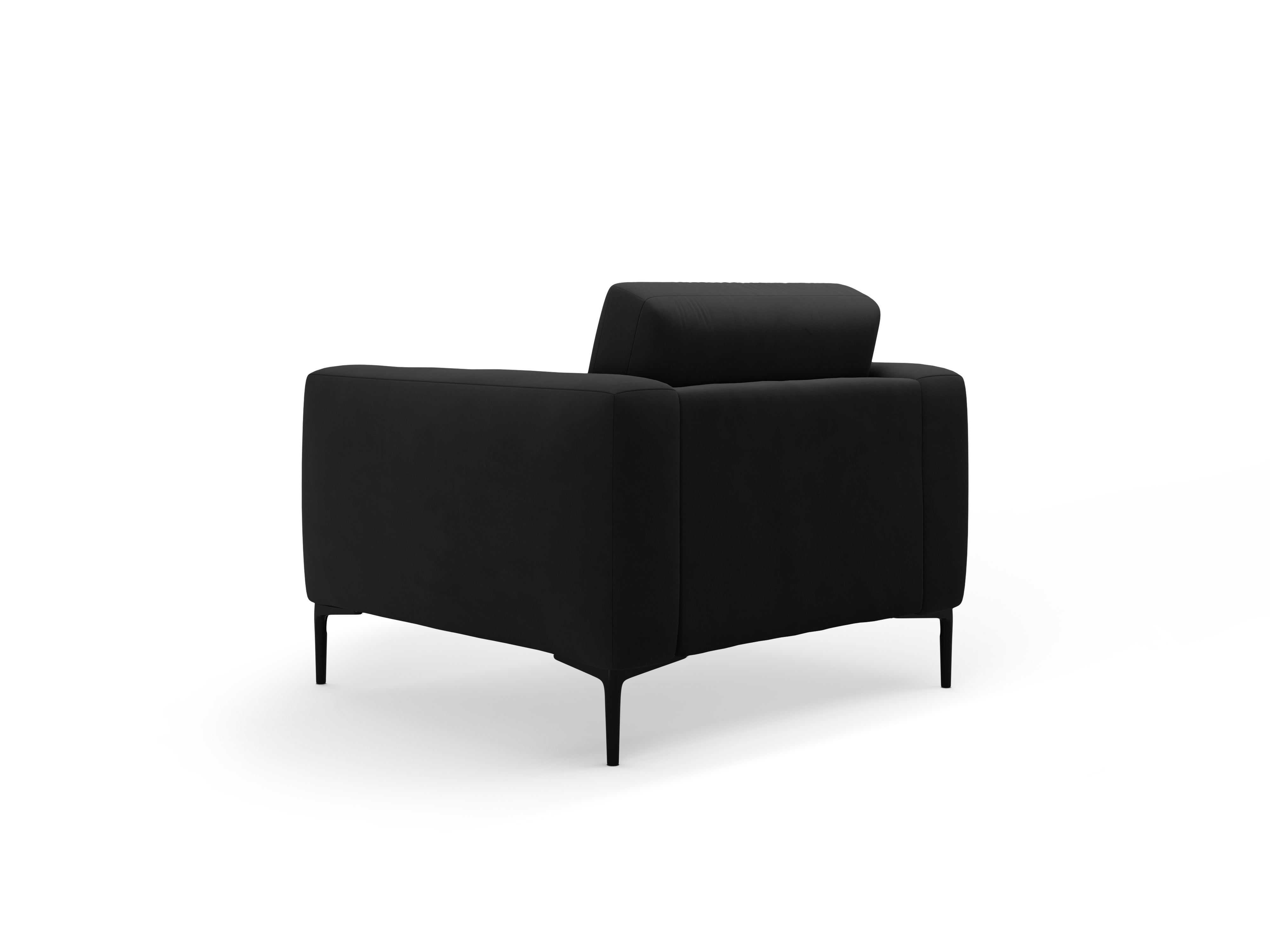 Fluwelen fauteuil BEMY zwart