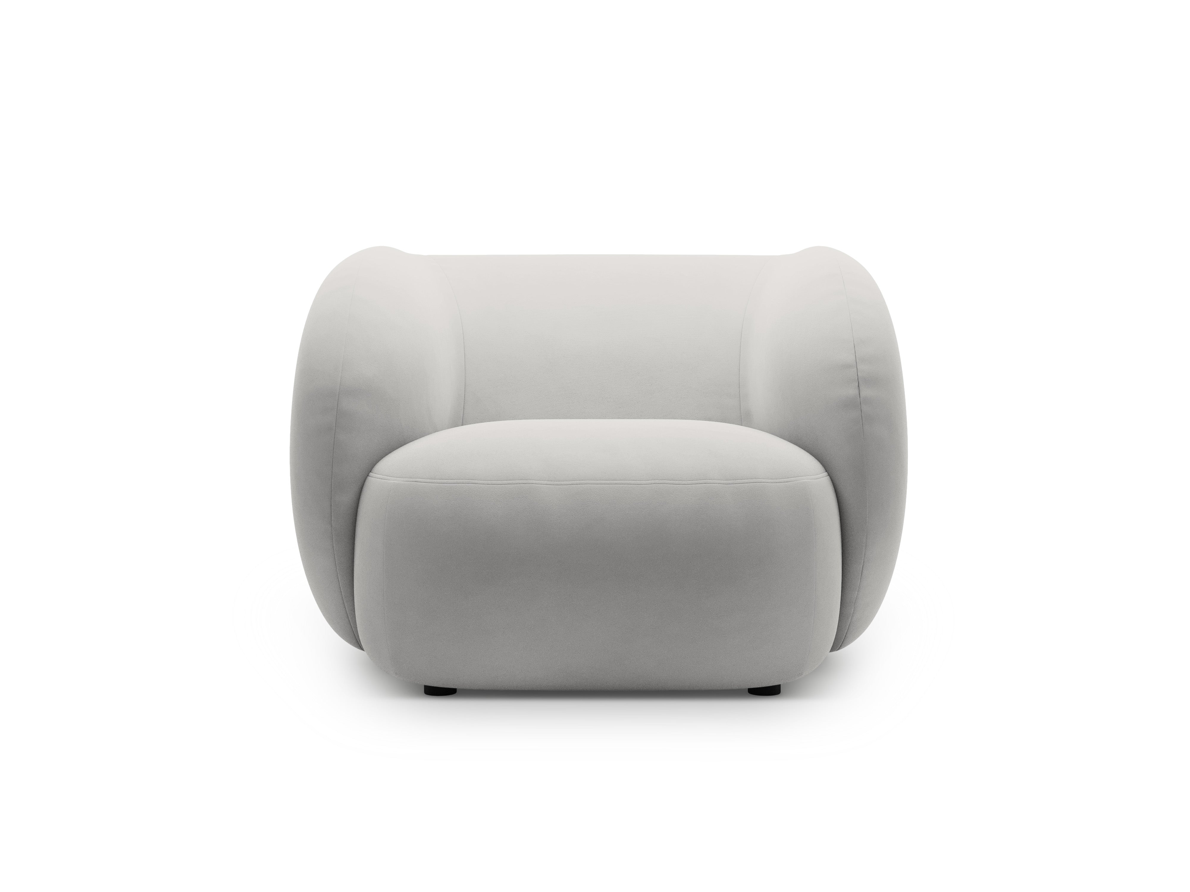 Velvet armchair KATE light gray