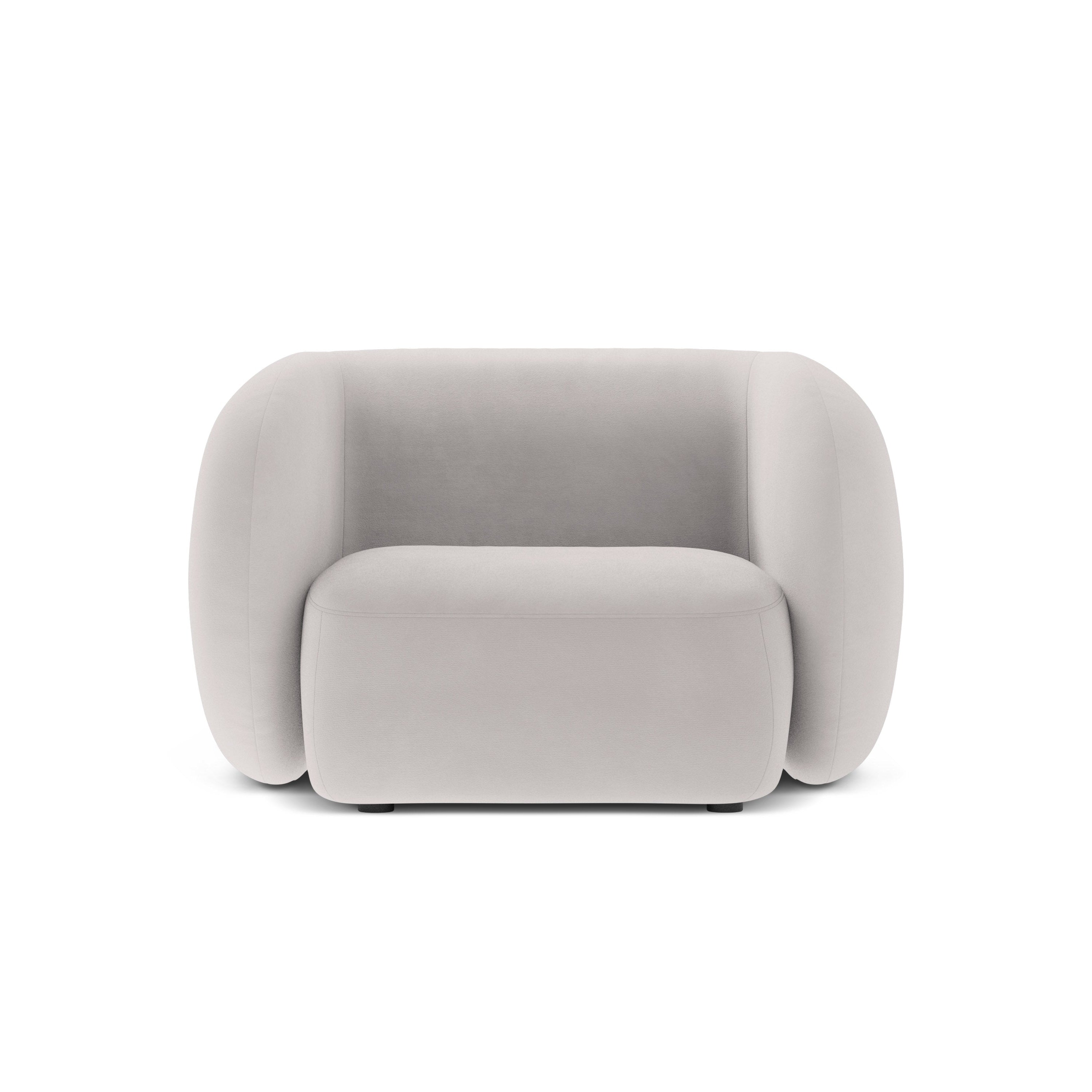Fluwelen fauteuil KATE lichtgrijs