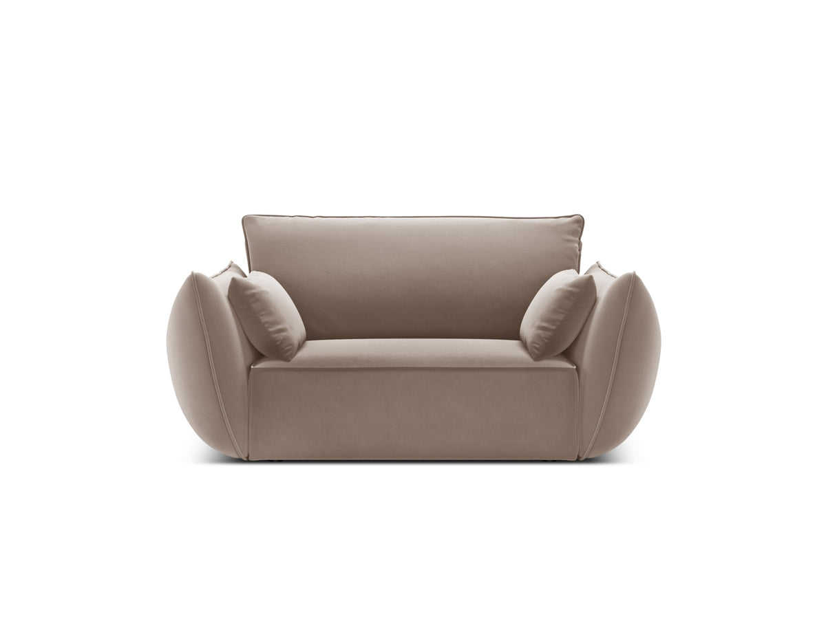 Fotel aksamitny KAELLE cappuccino – Micadoni