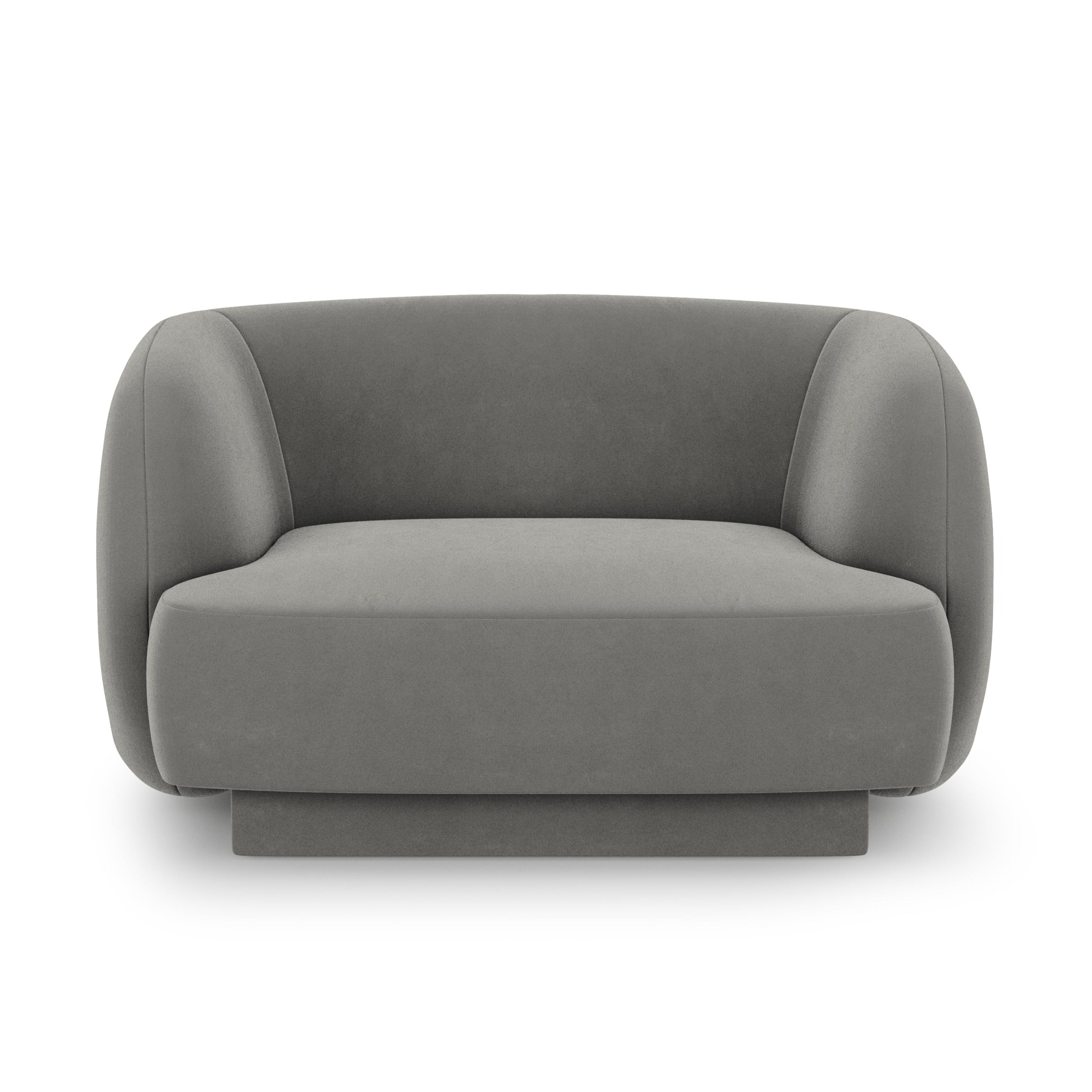 Fotel aksamitny MILEY jasnoszary Micadoni Eye on Design