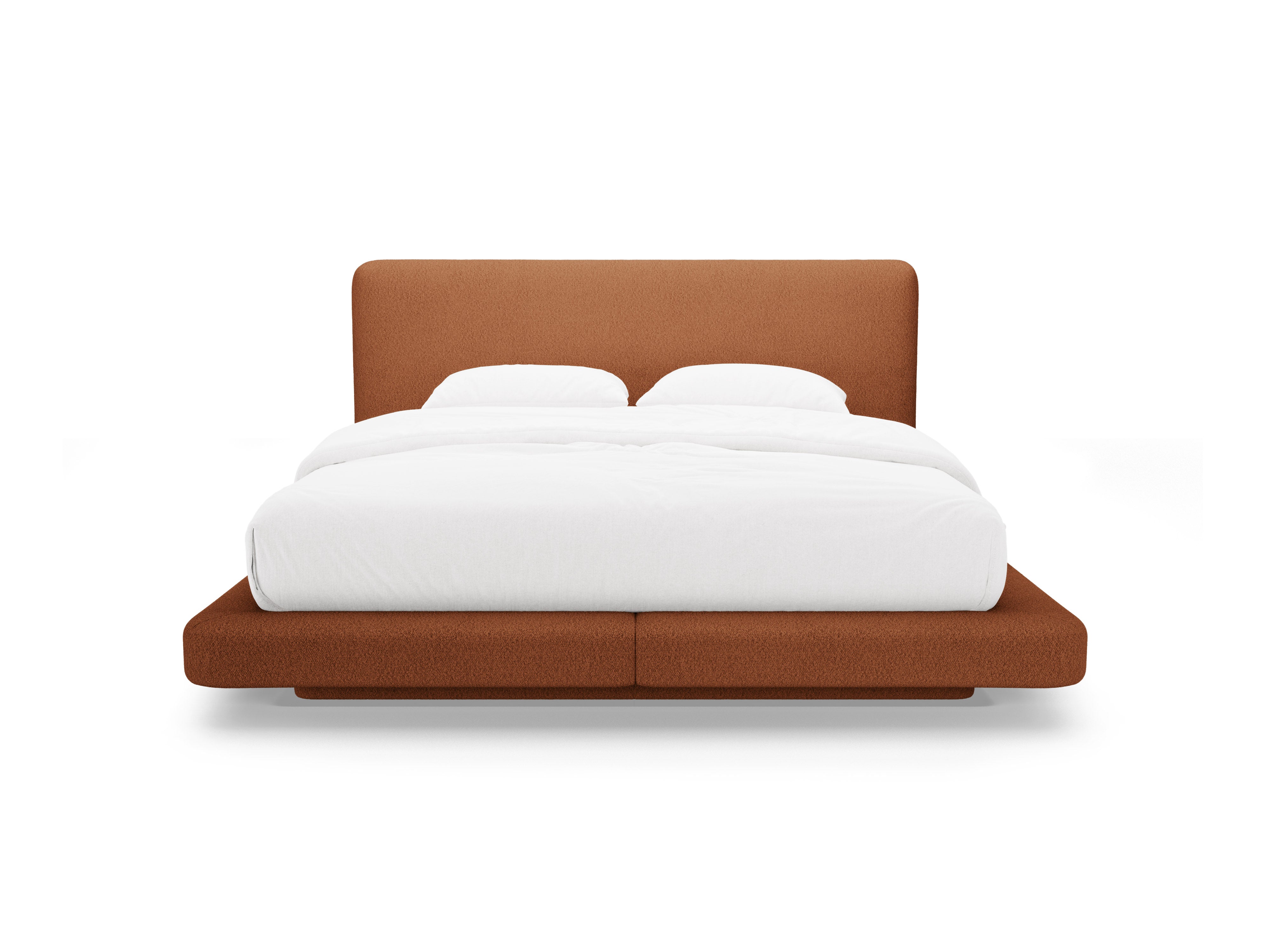 Bed LINEA terracotta boucle
