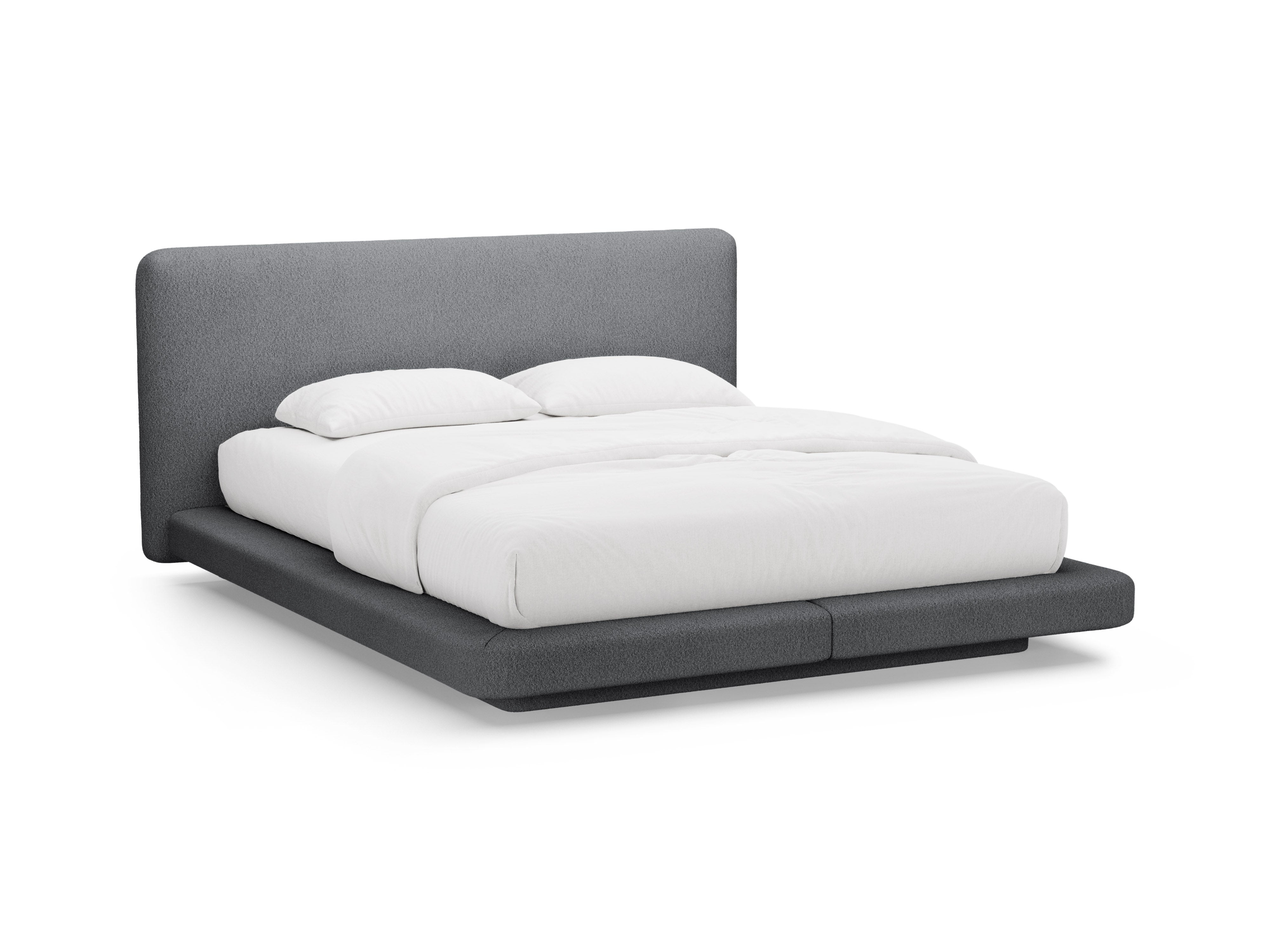 Bett LINEA dunkelgrau Boucle