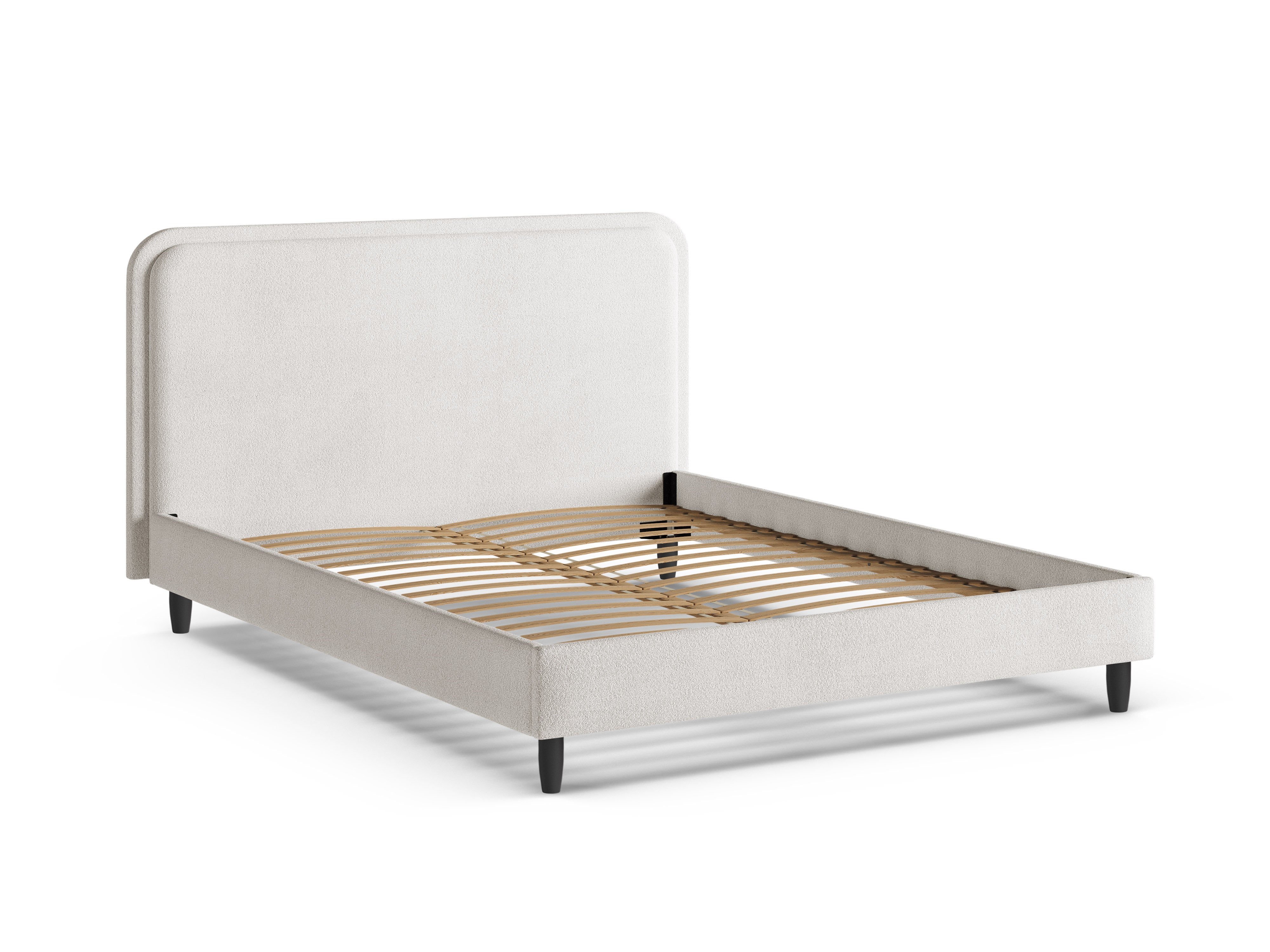AVELINE Bed White Boucle