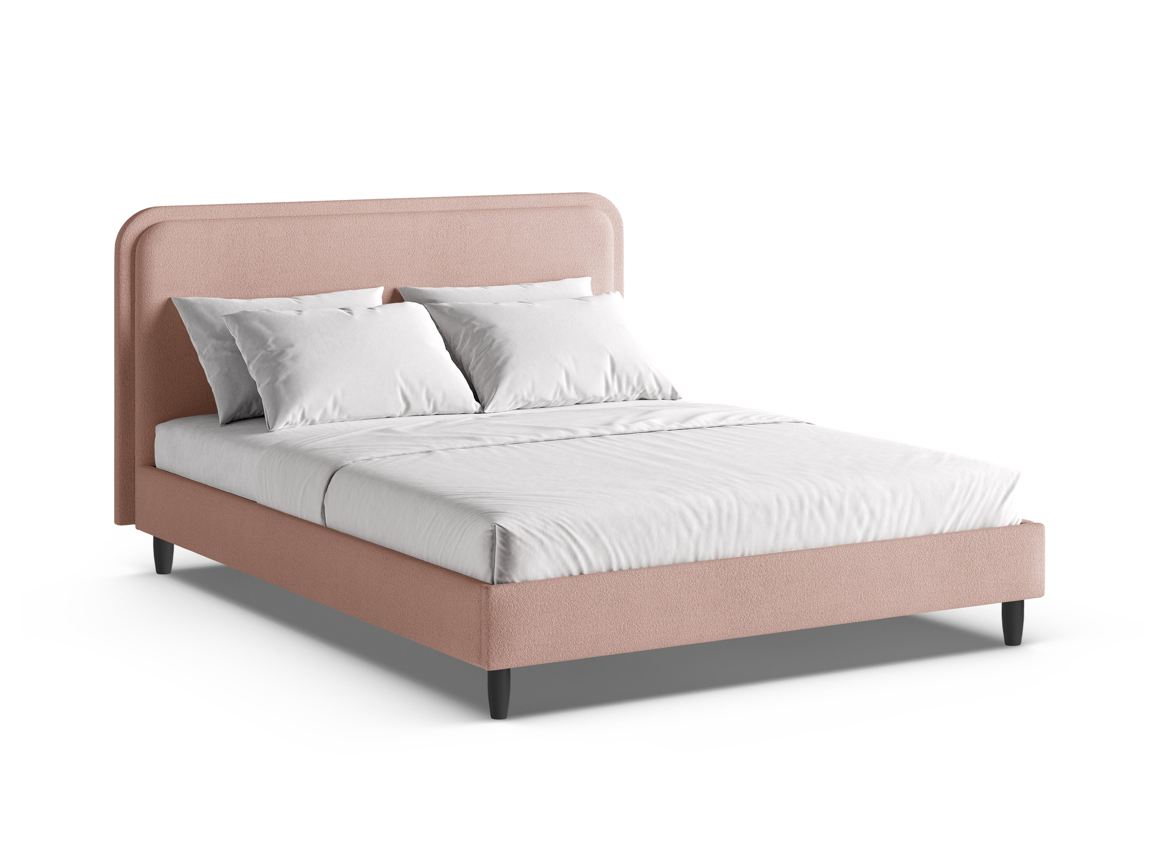 Bed AVELINE poederroze boucle