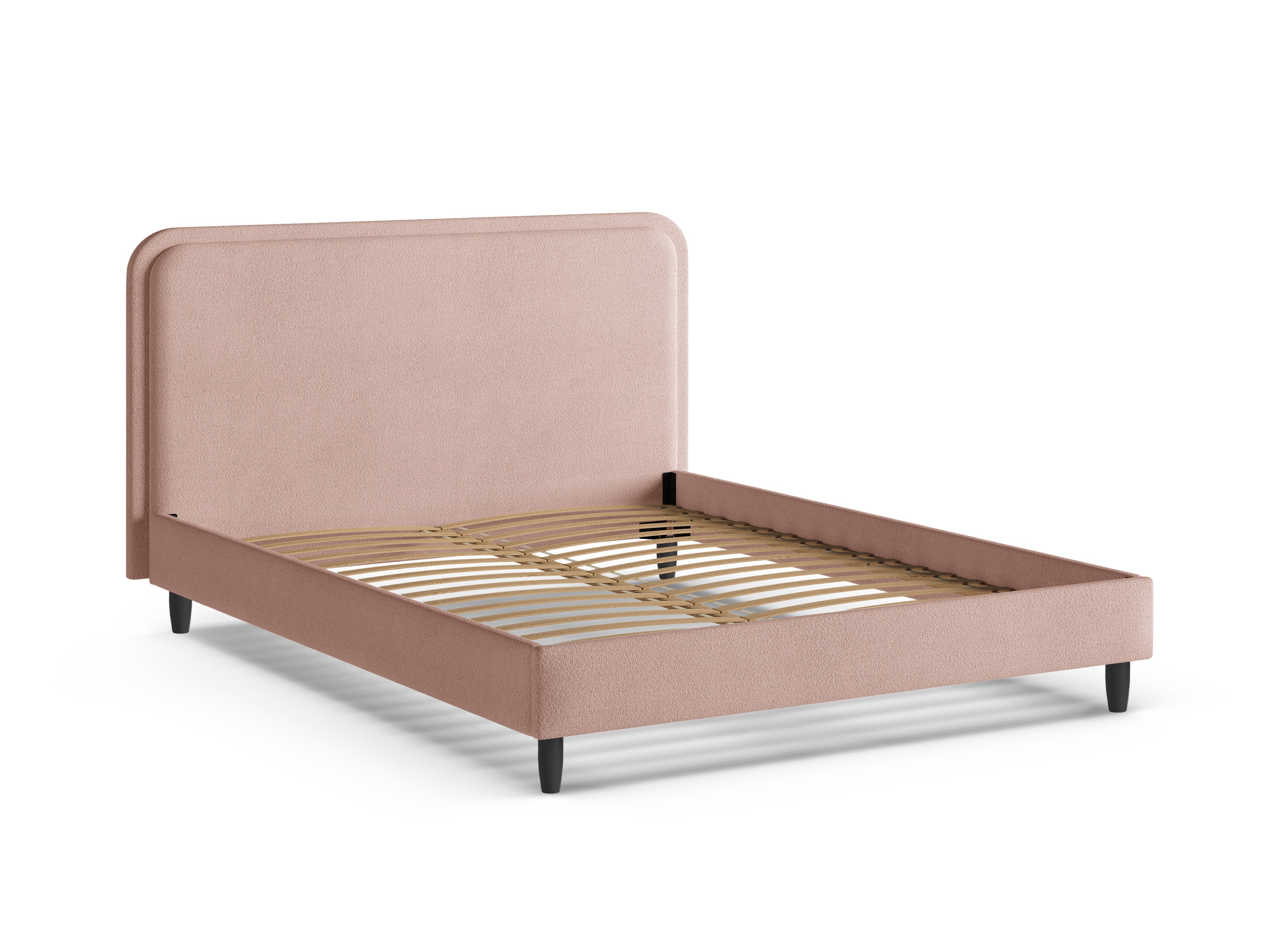 Bed AVELINE poederroze boucle