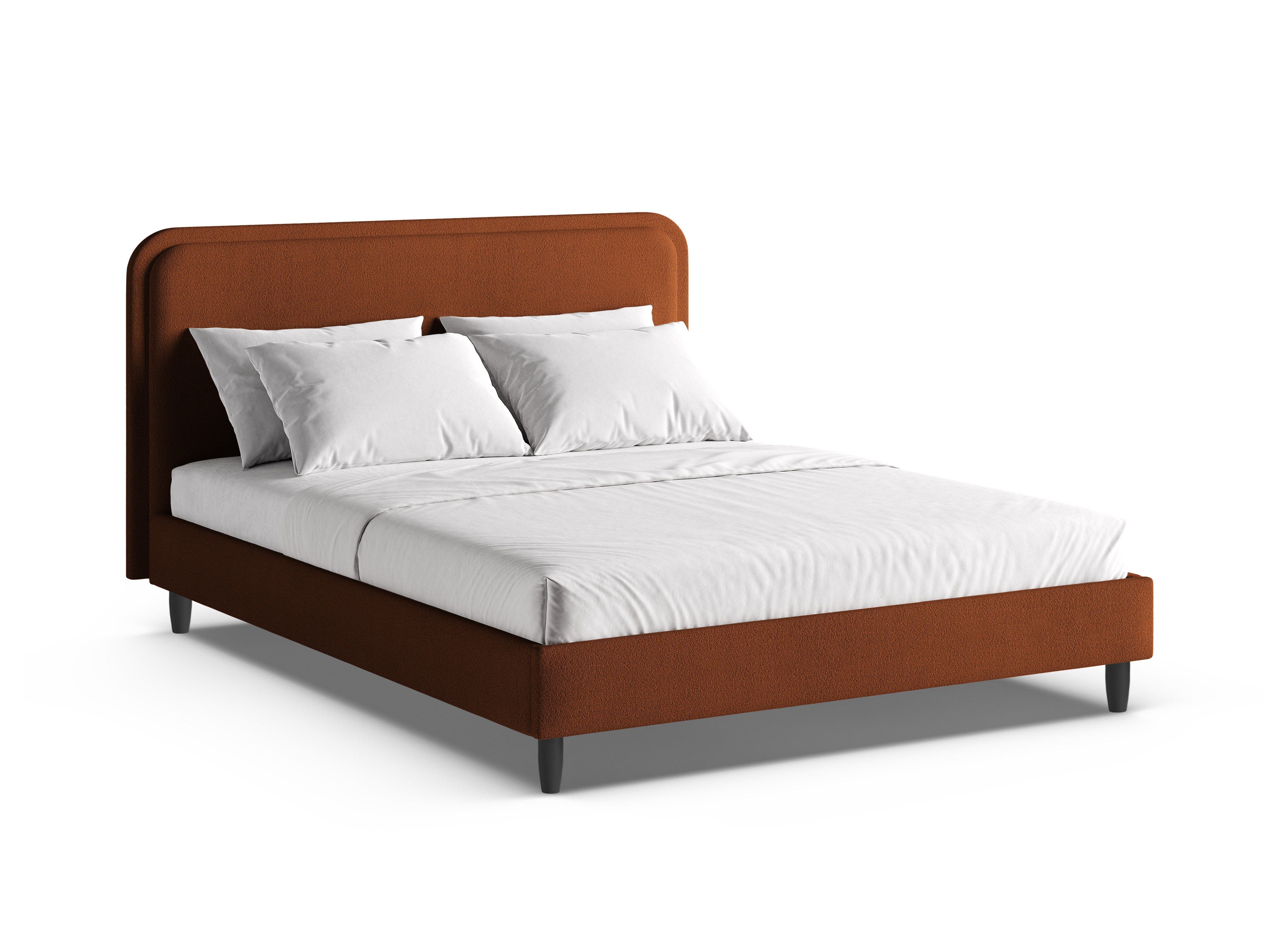 Bett AVELINE terrakotta Boucle