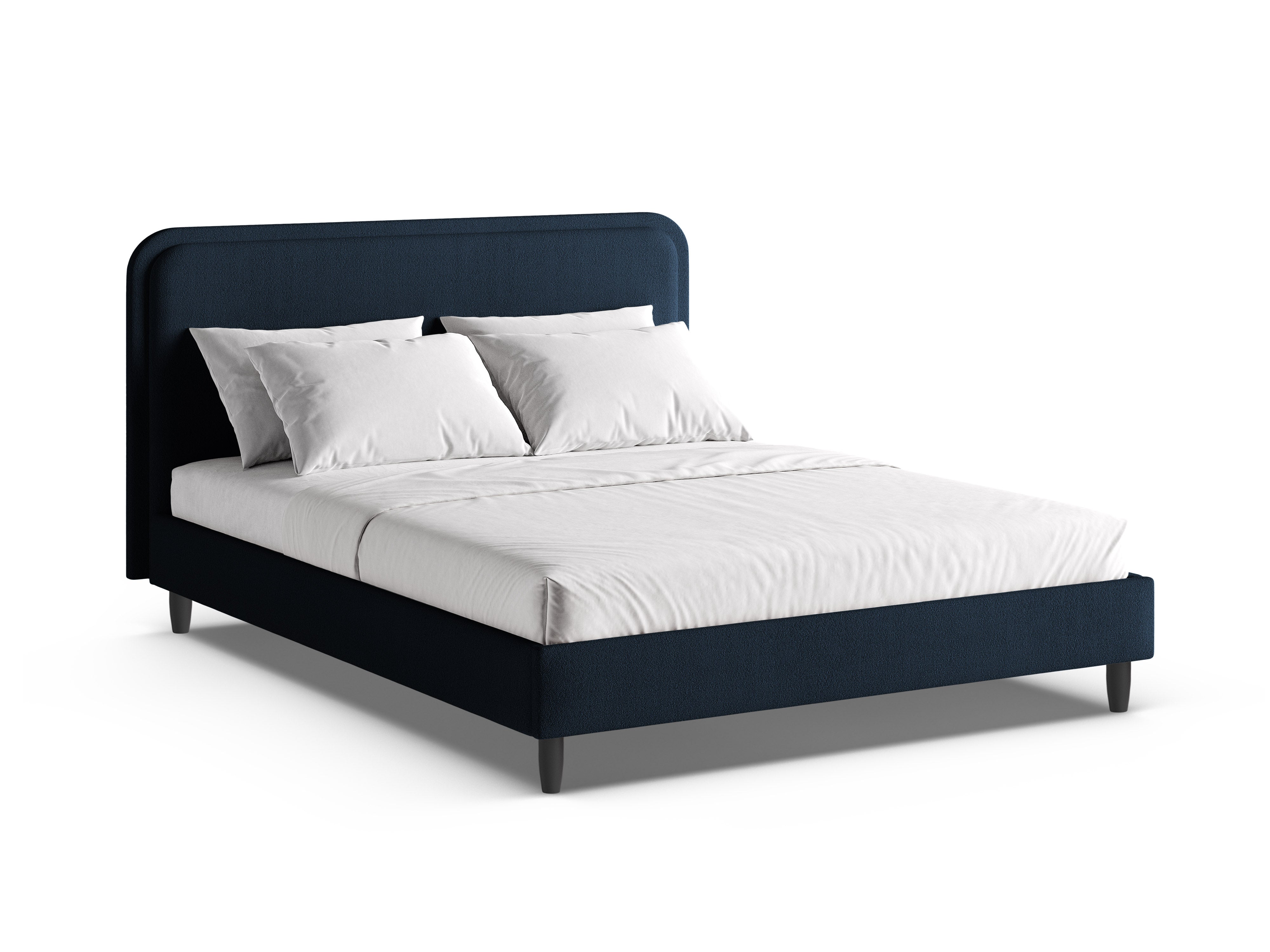 Bed AVELINE donkerblauw boucle