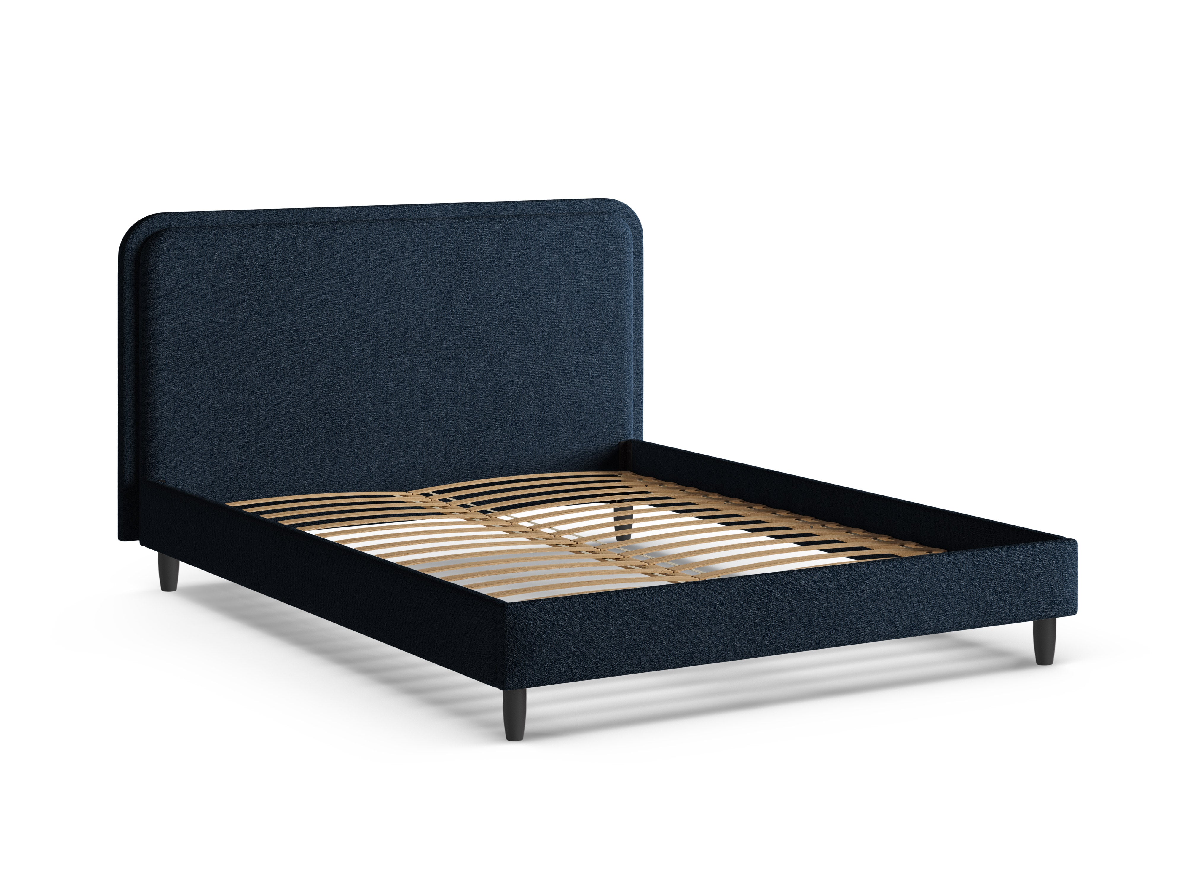 Bed AVELINE donkerblauw boucle