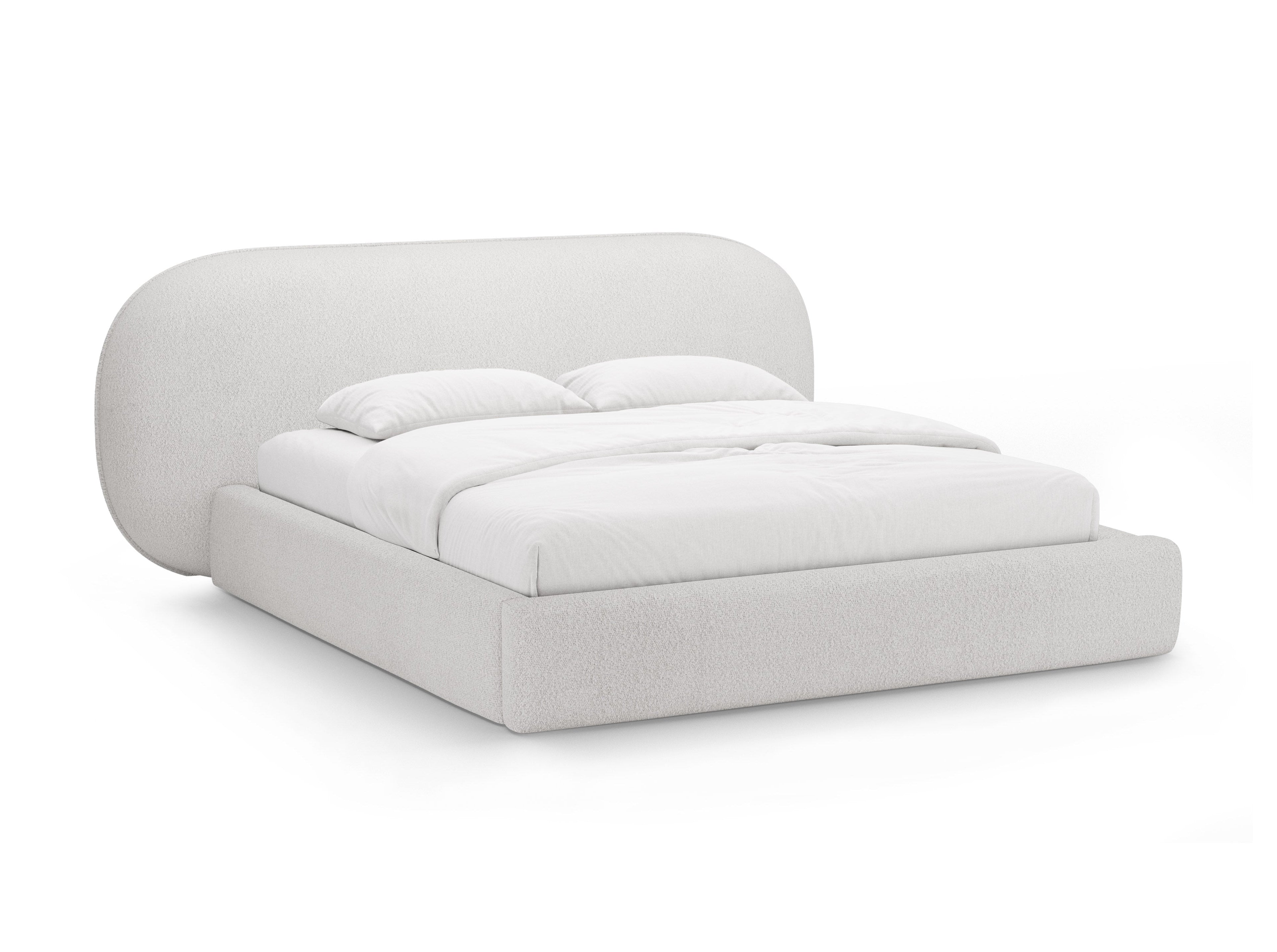 Bett OVALO hellgrau Boucle