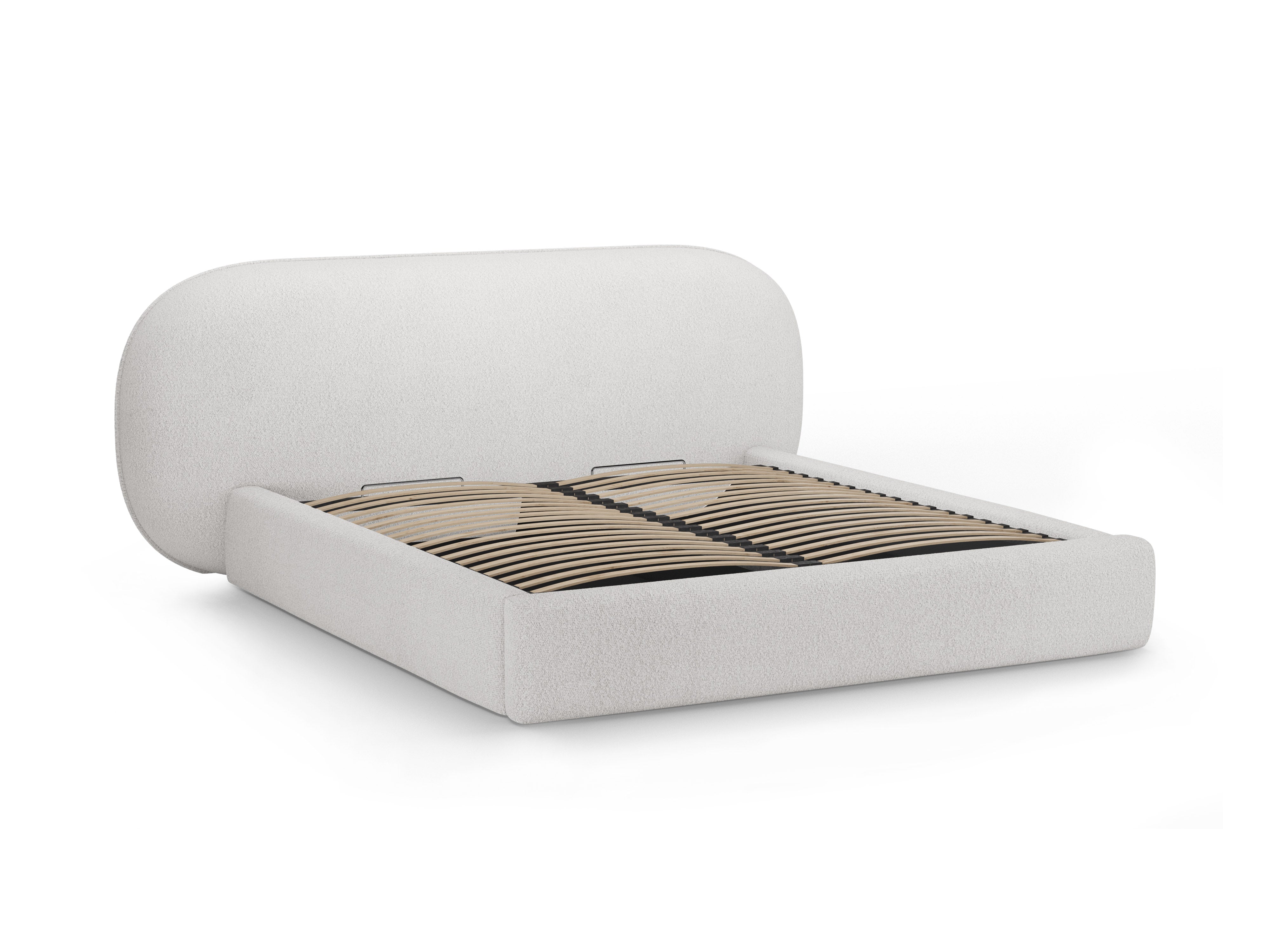 Bett OVALO hellgrau Boucle