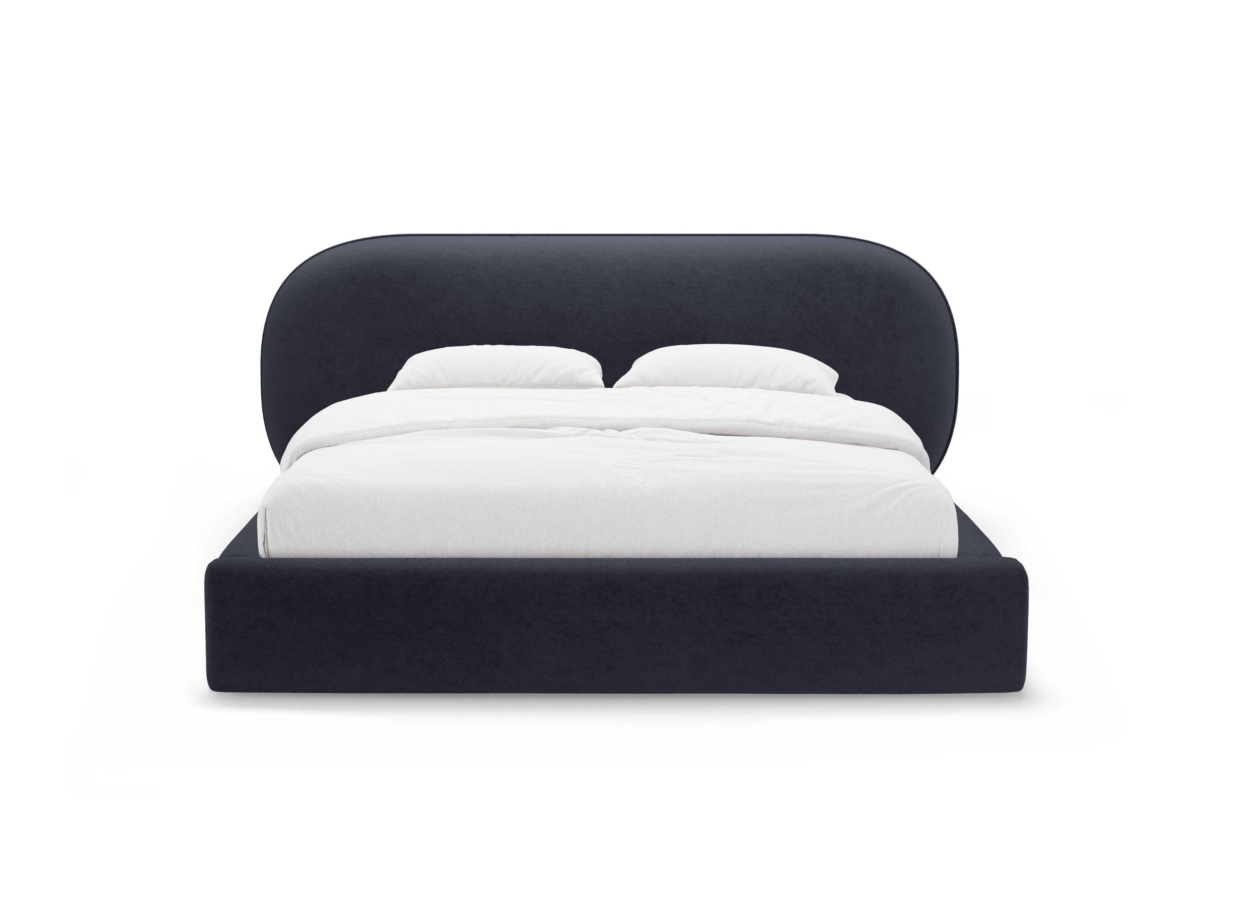Bed OVALO donkerblauw chenille