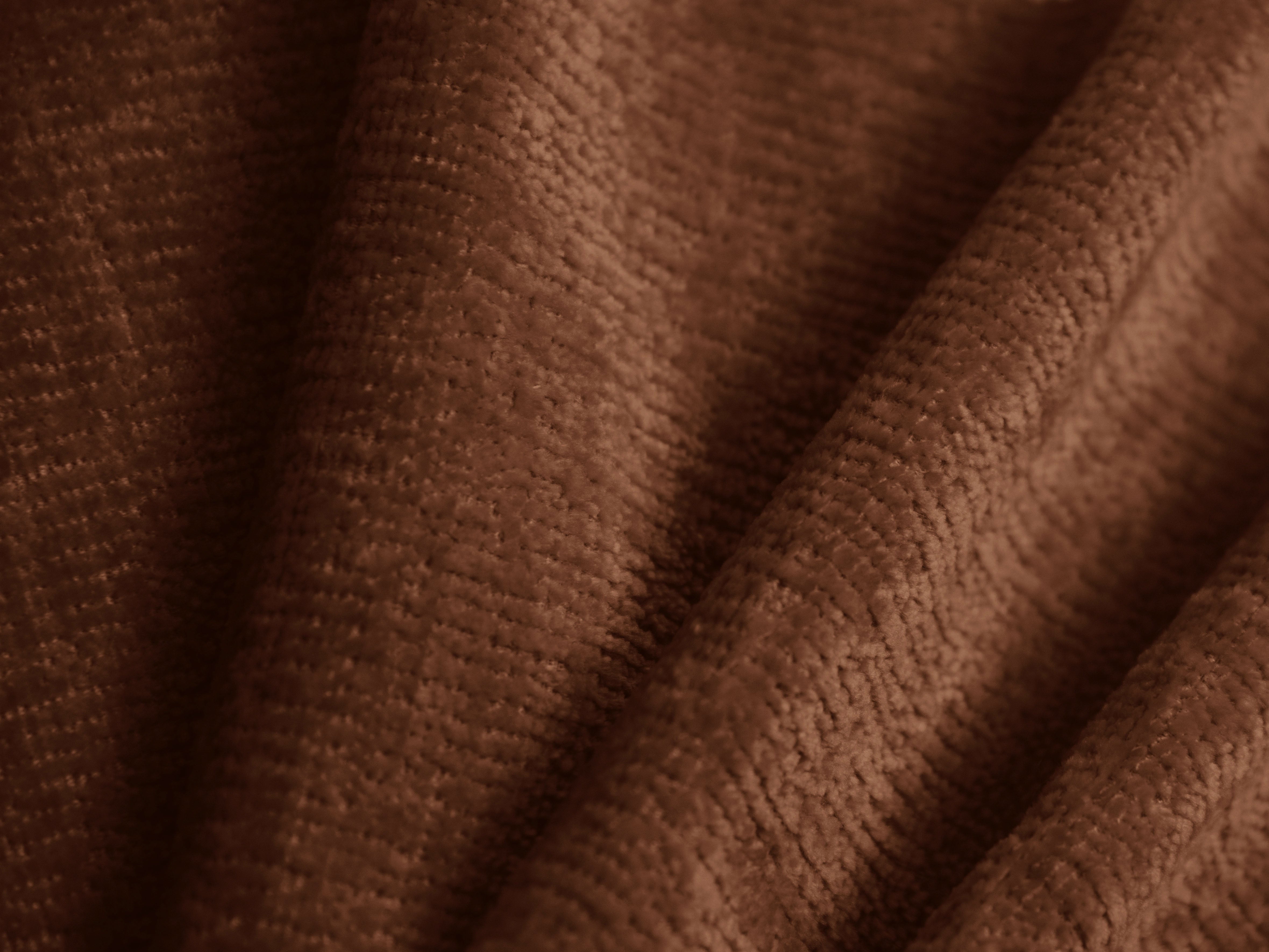 Bed OVALO terracotta chenille