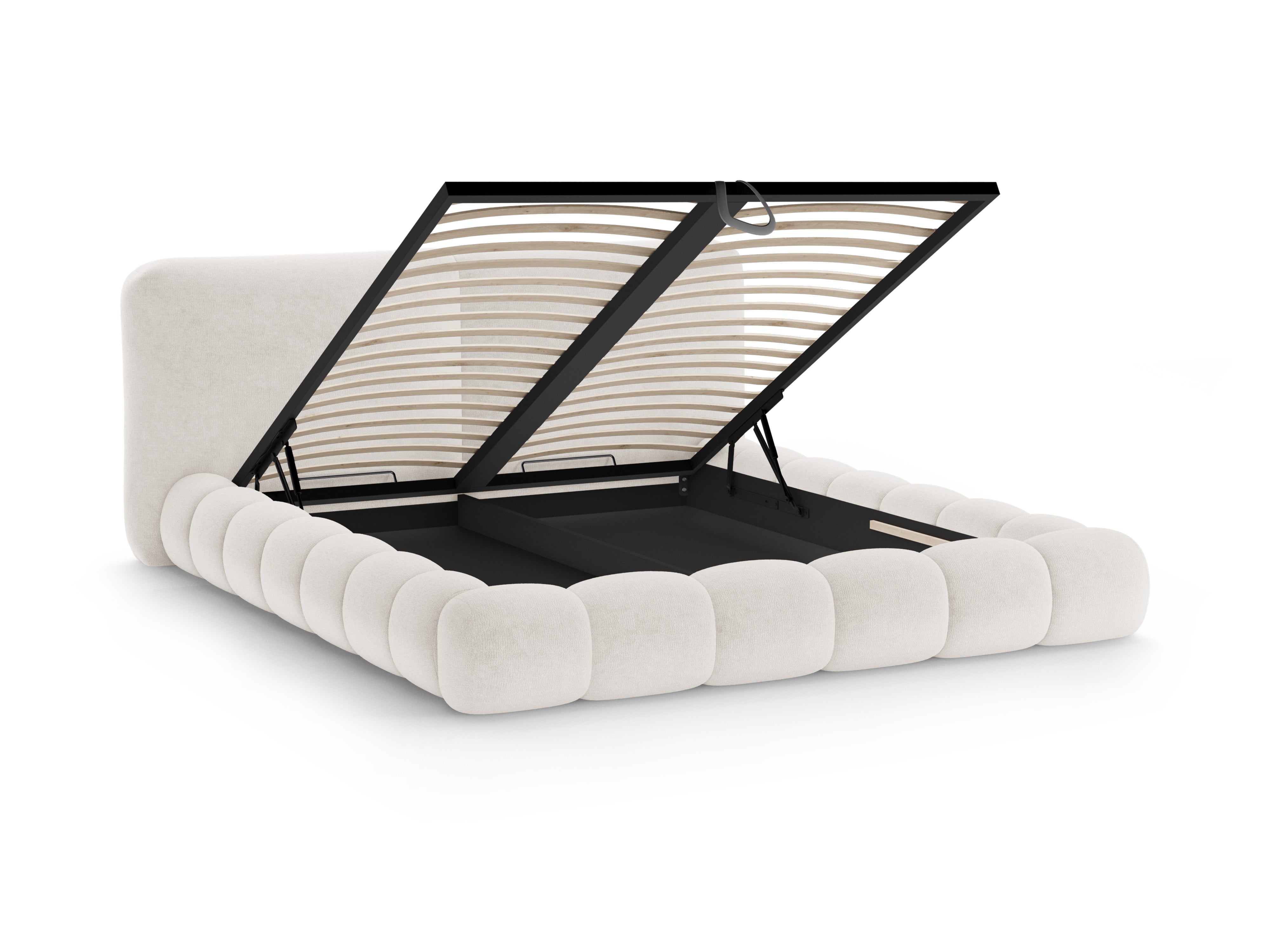 Bed SOLANGE lichtbeige chenille