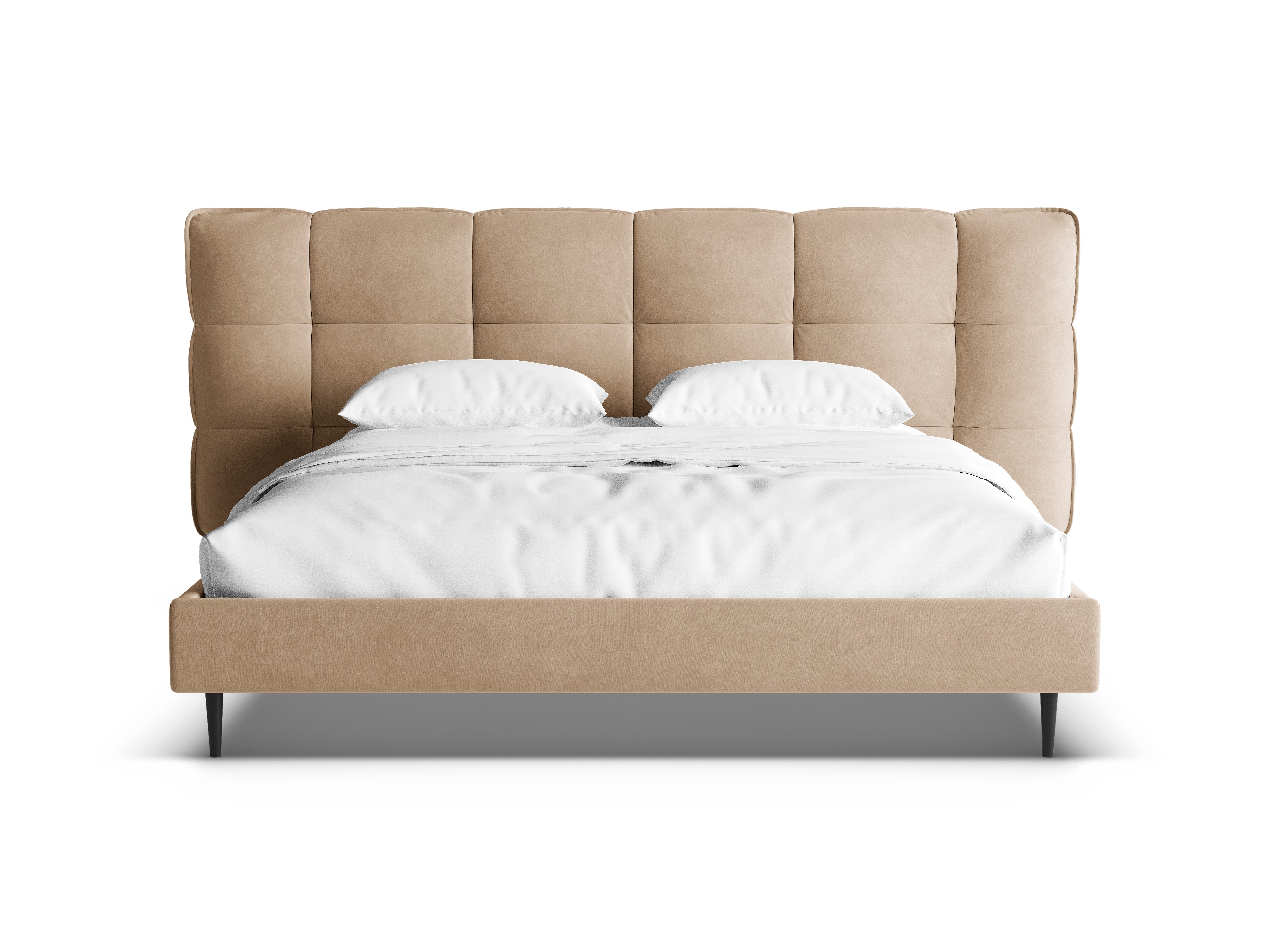Velvet bed ERIC zandkleurig
