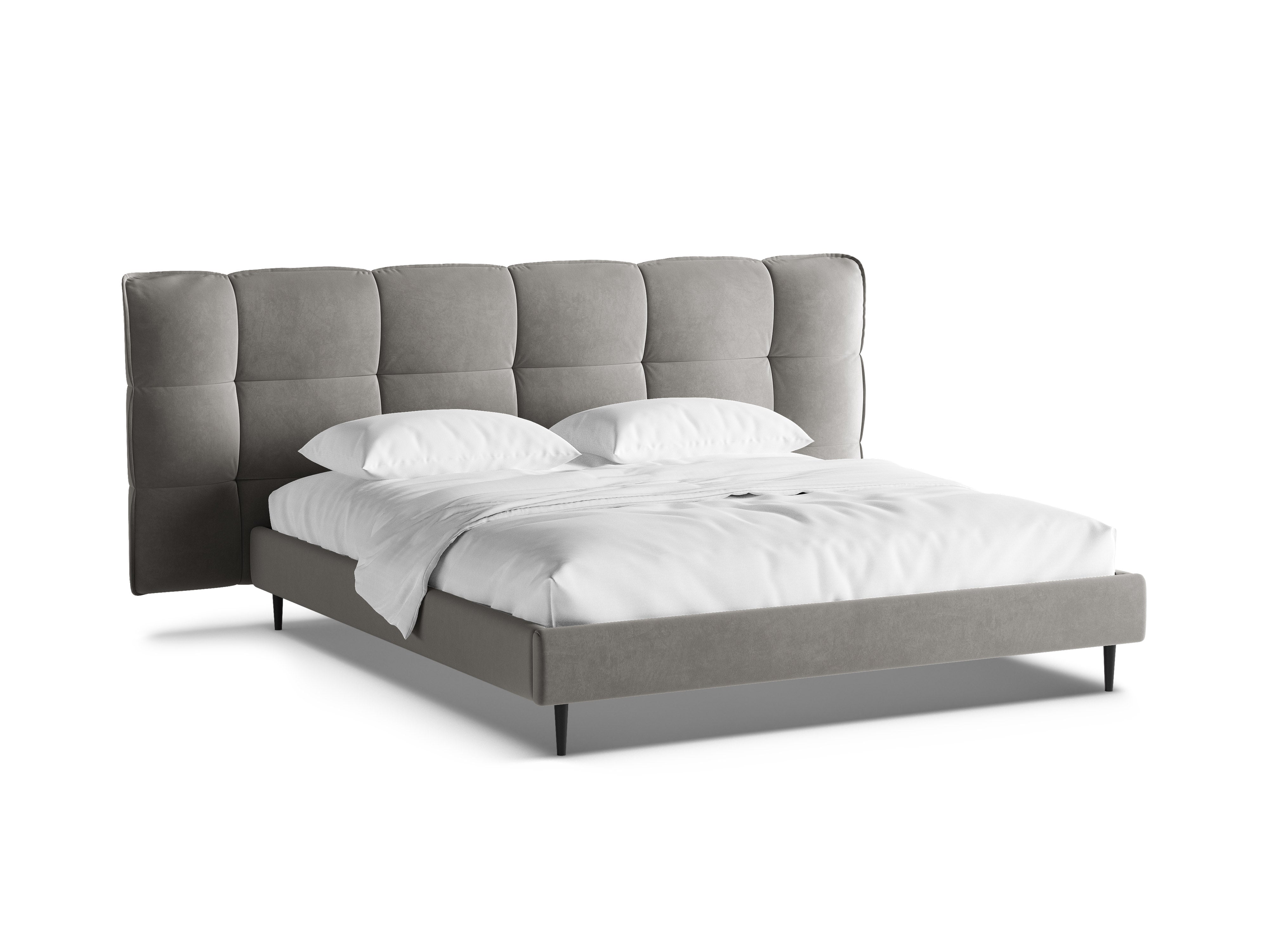 Velvet bed ERIC grijs