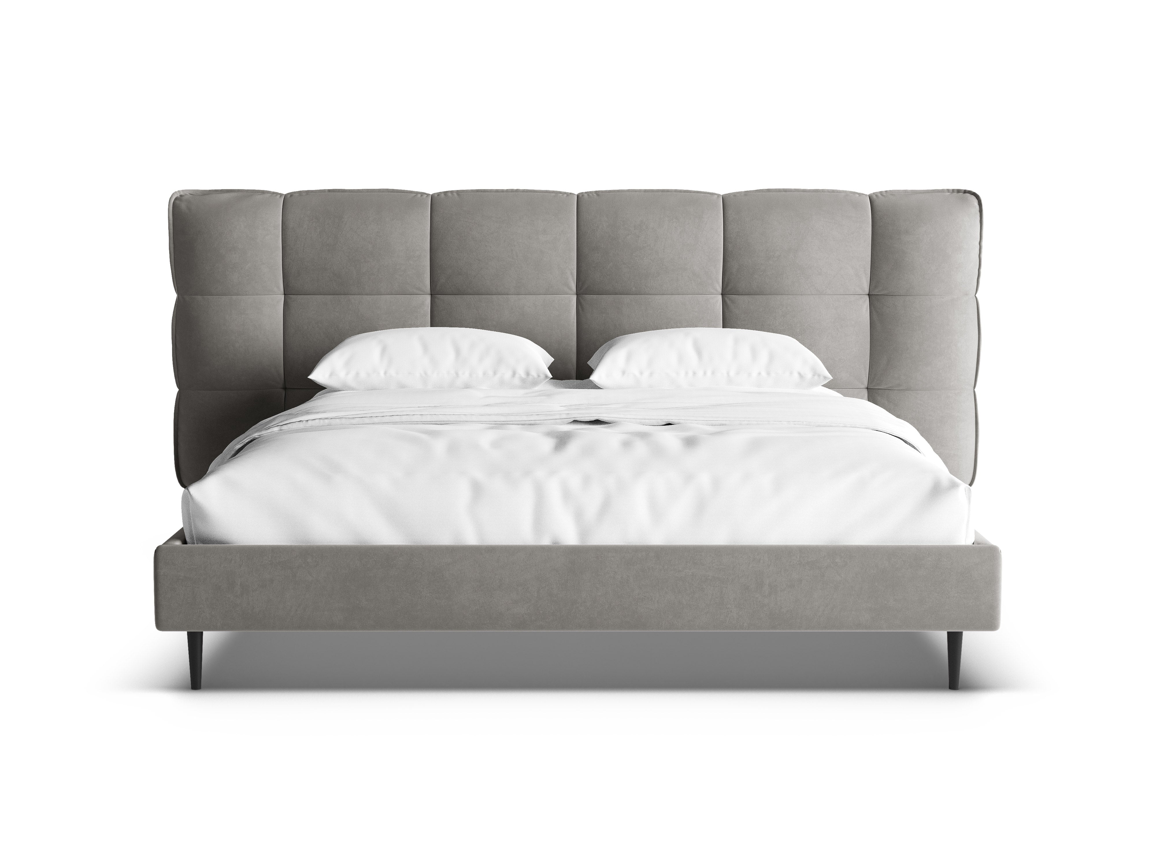Velvet bed ERIC grijs