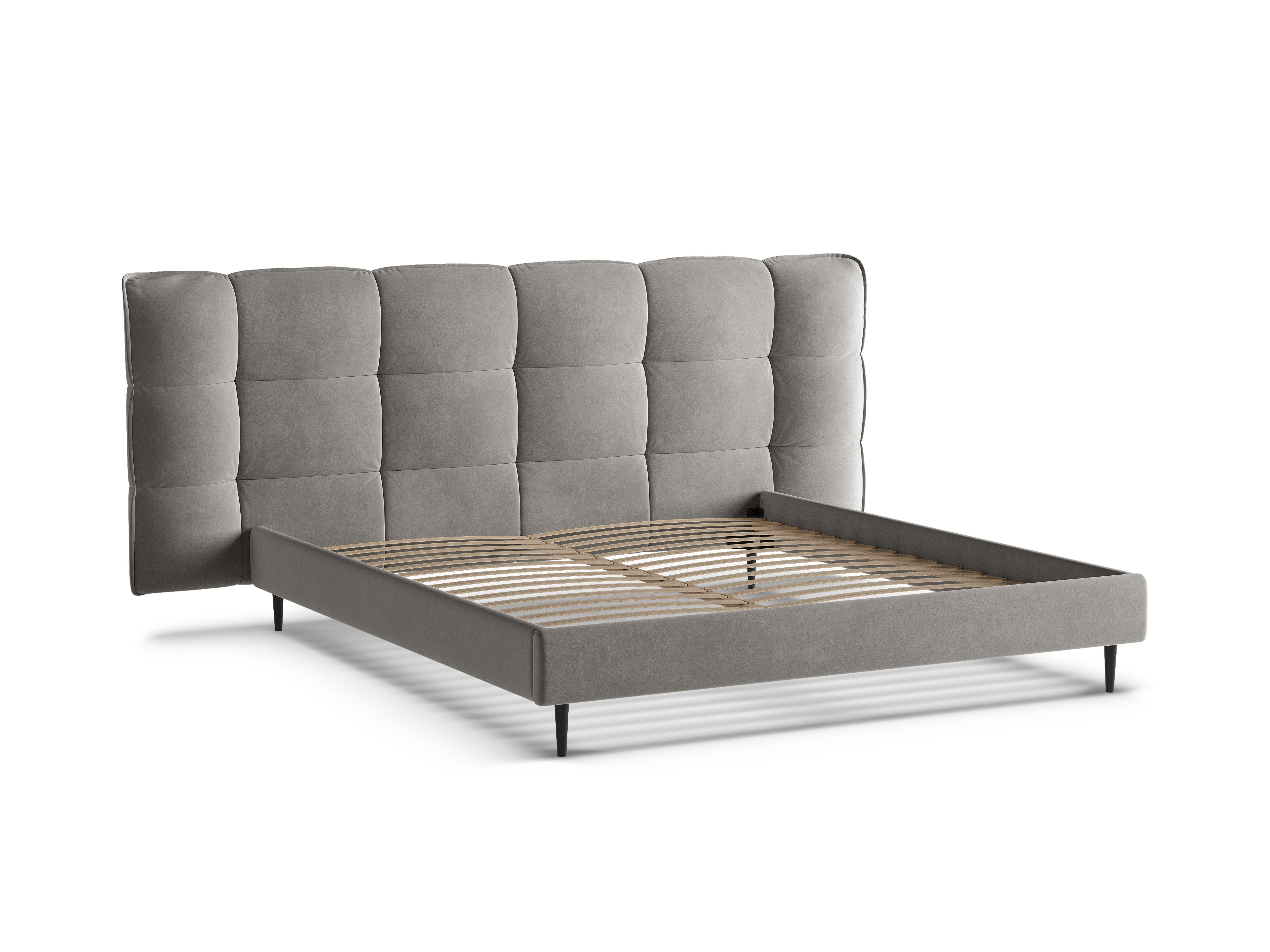 Velvet bed ERIC grijs