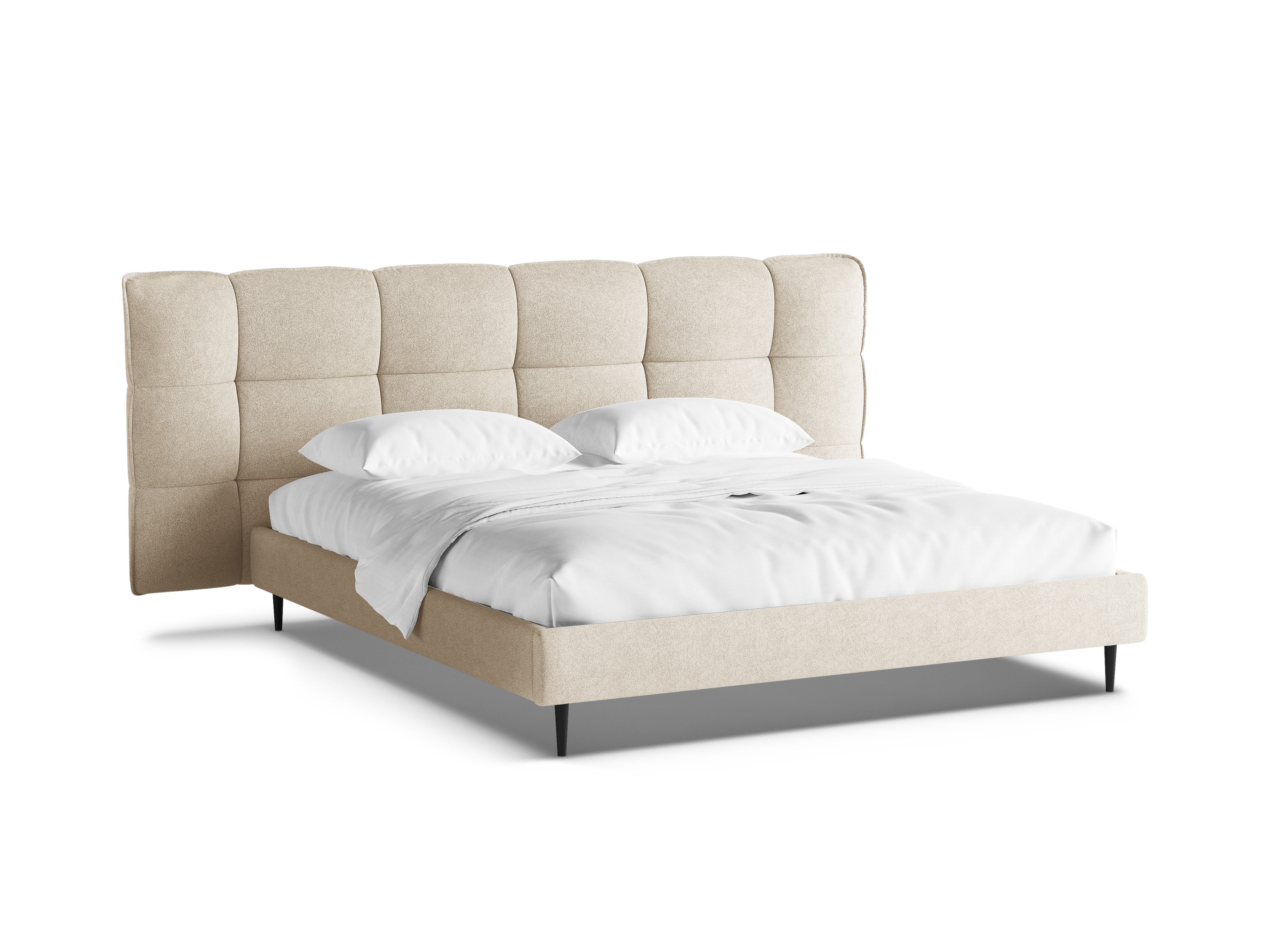Bed ERIC lichtbeige boucle
