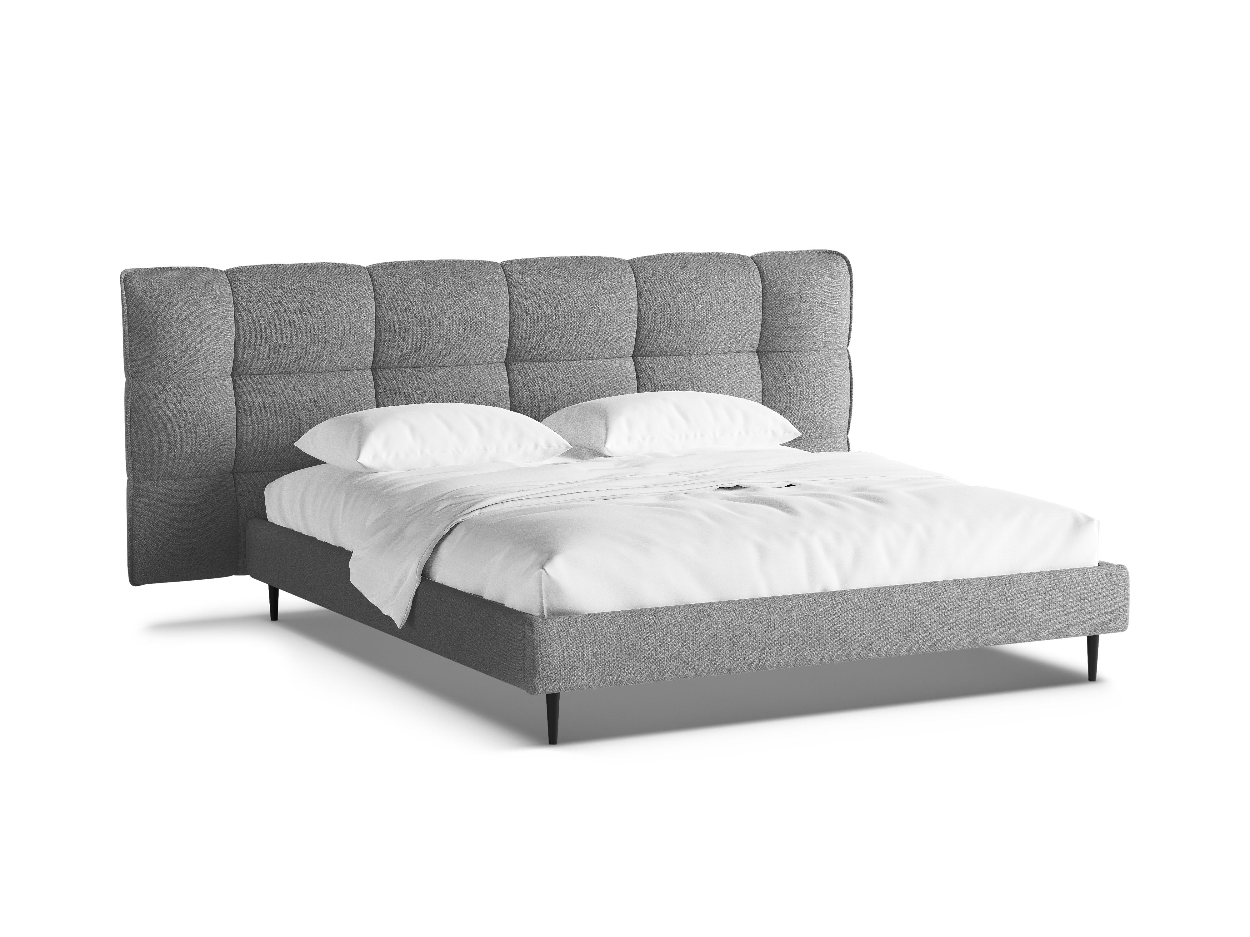 Bed ERIC donkergrijs boucle