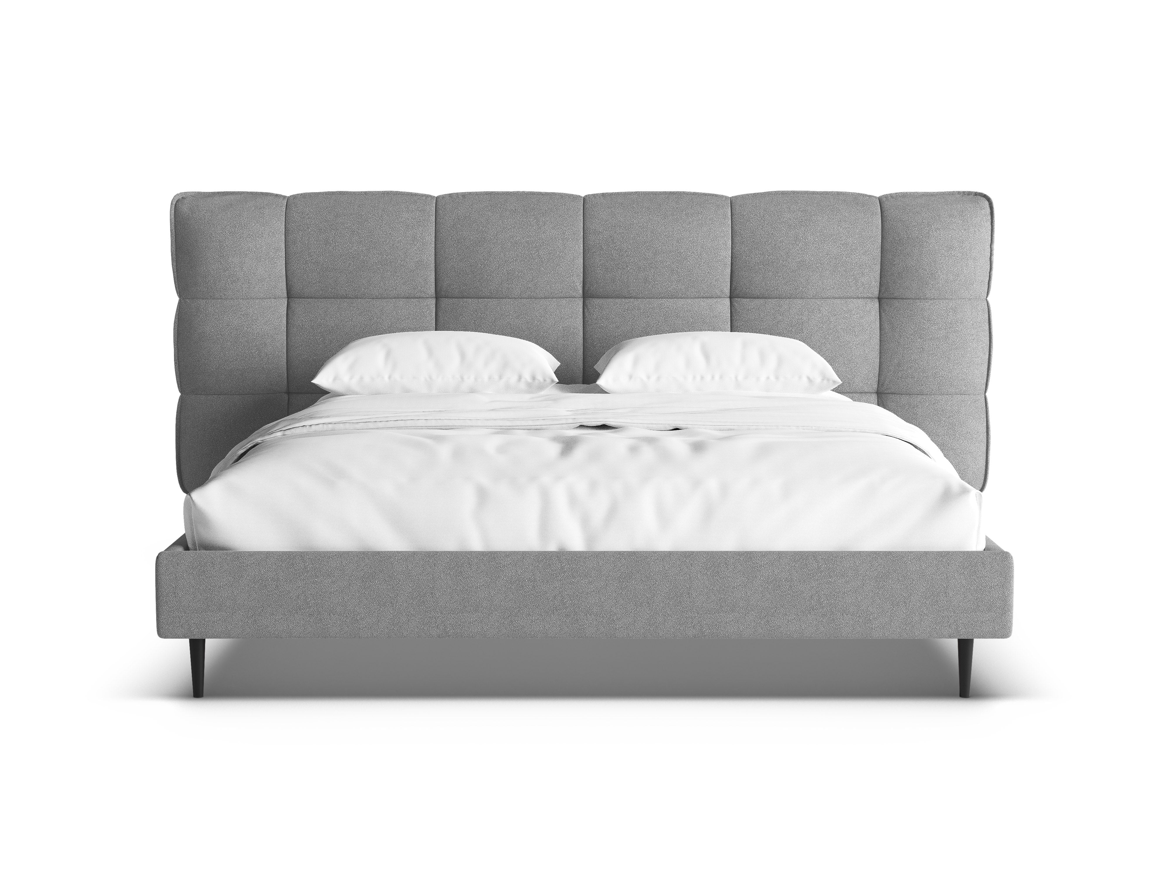 Bed ERIC donkergrijs boucle