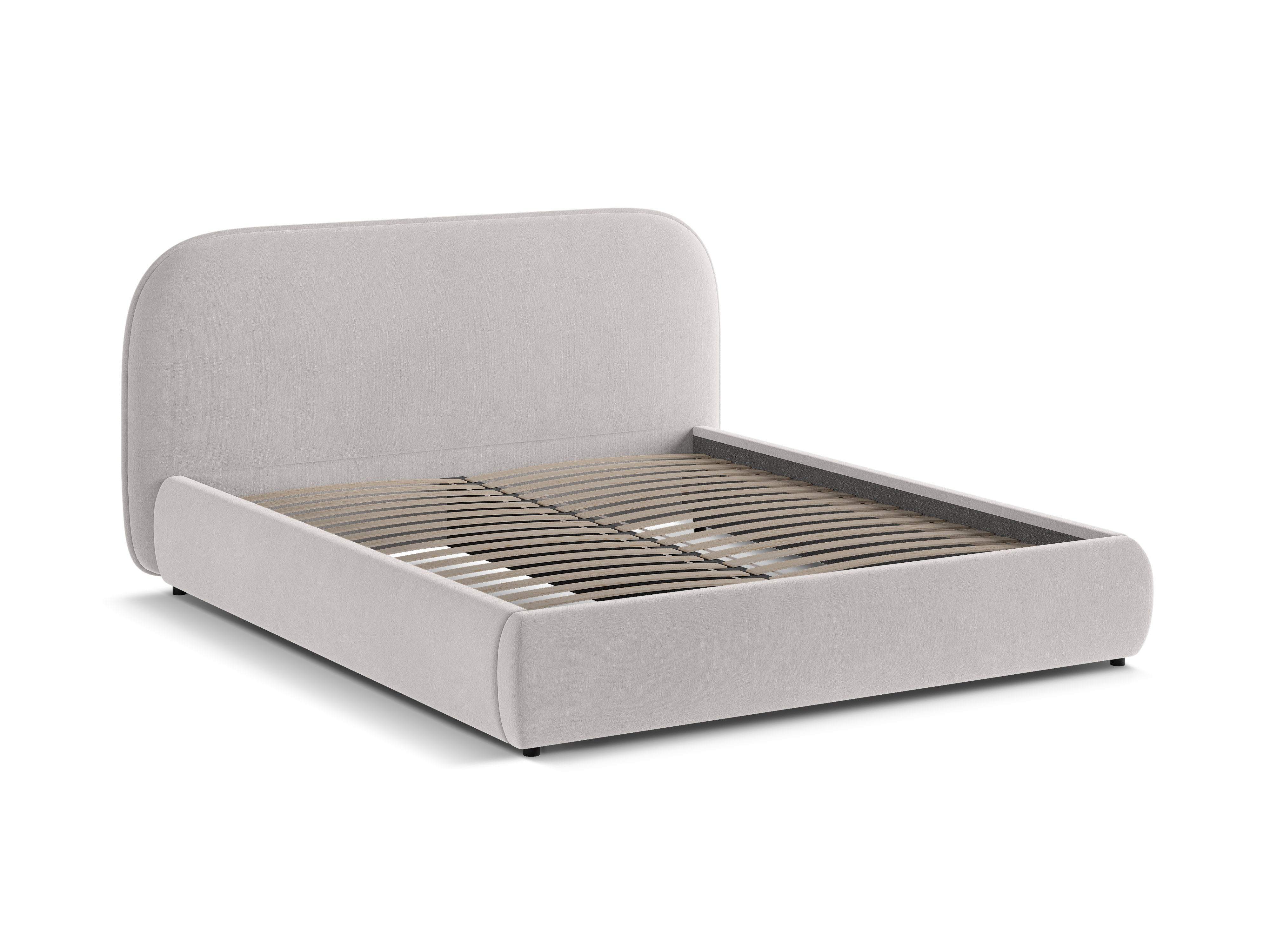 Velvet bed MURADA lichtgrijs