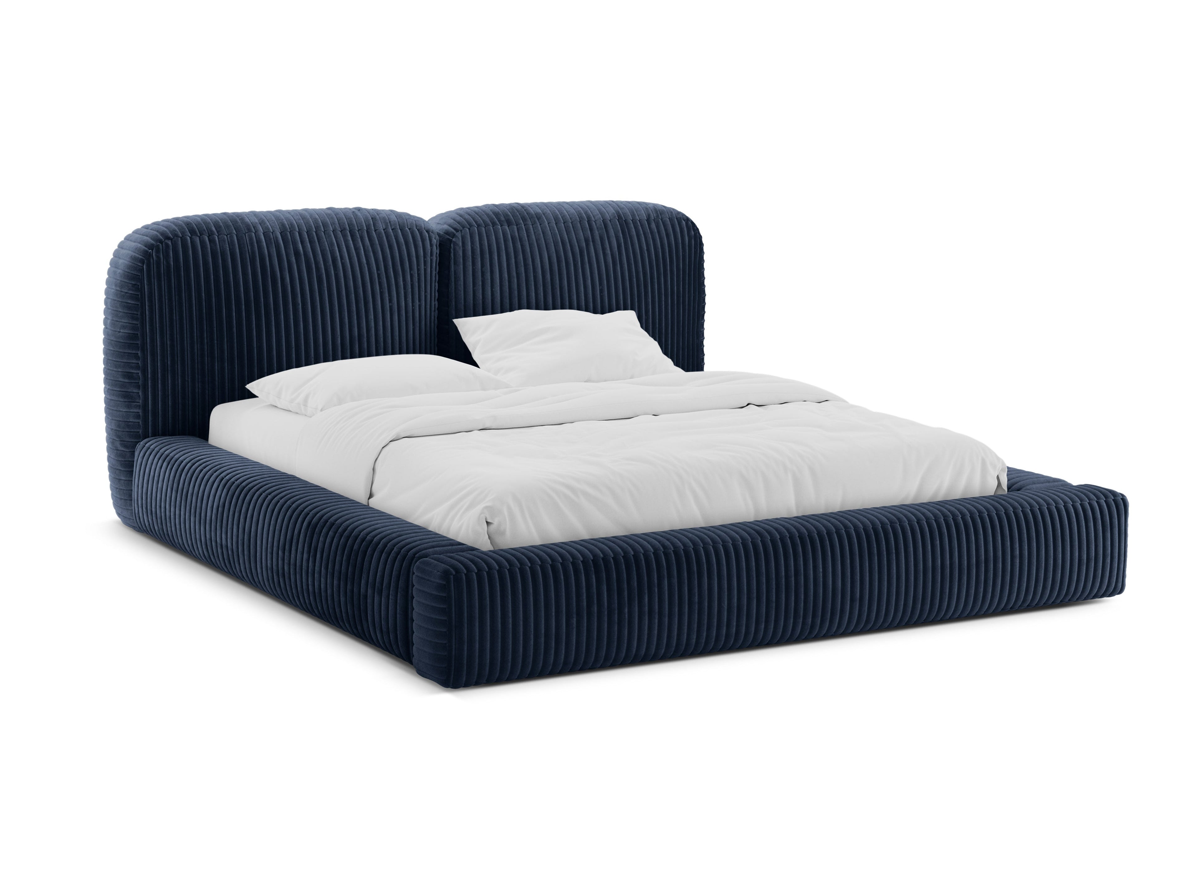 Bett MARTINA meerblaues Cord
