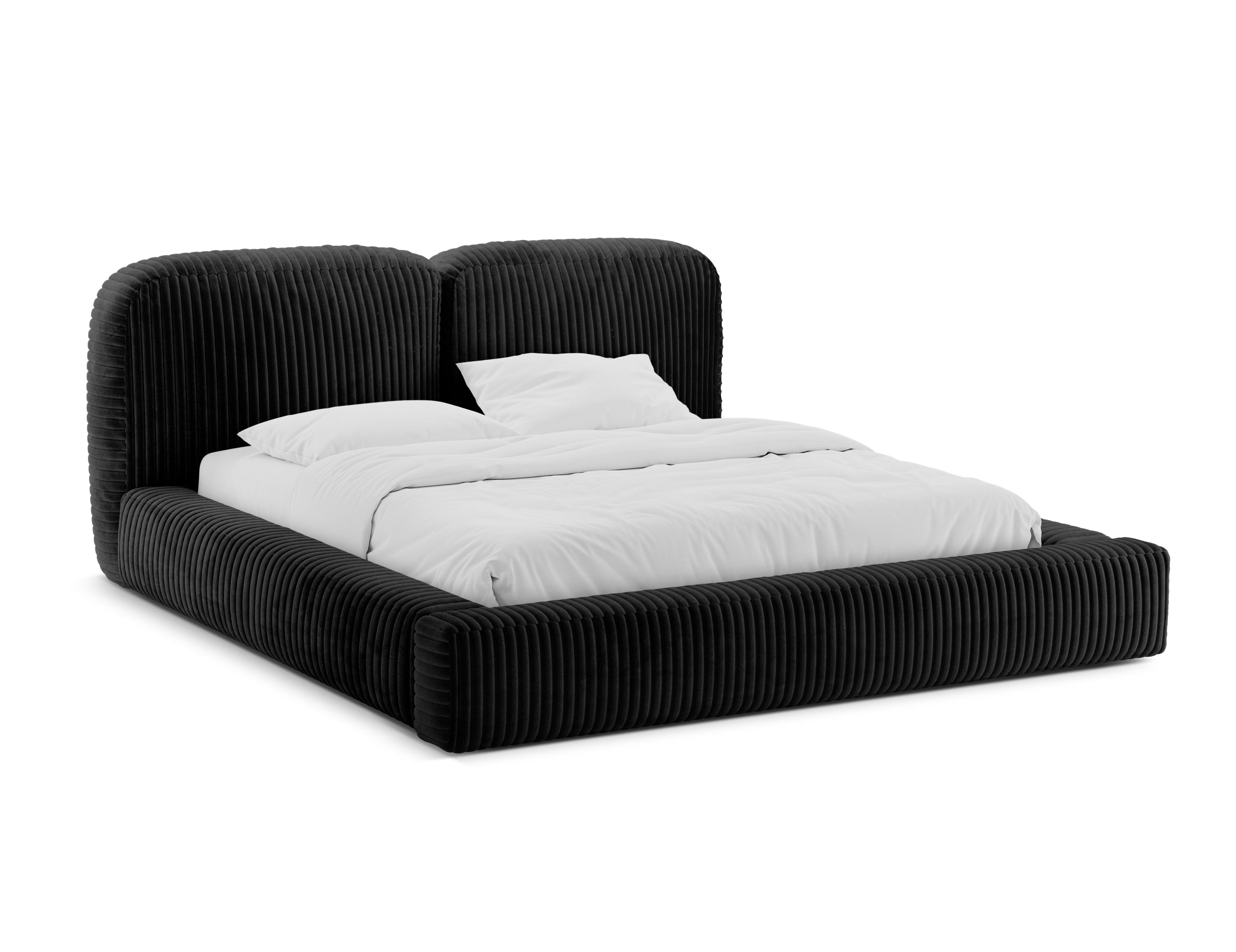 Bed MARTINA zwarte corduroy