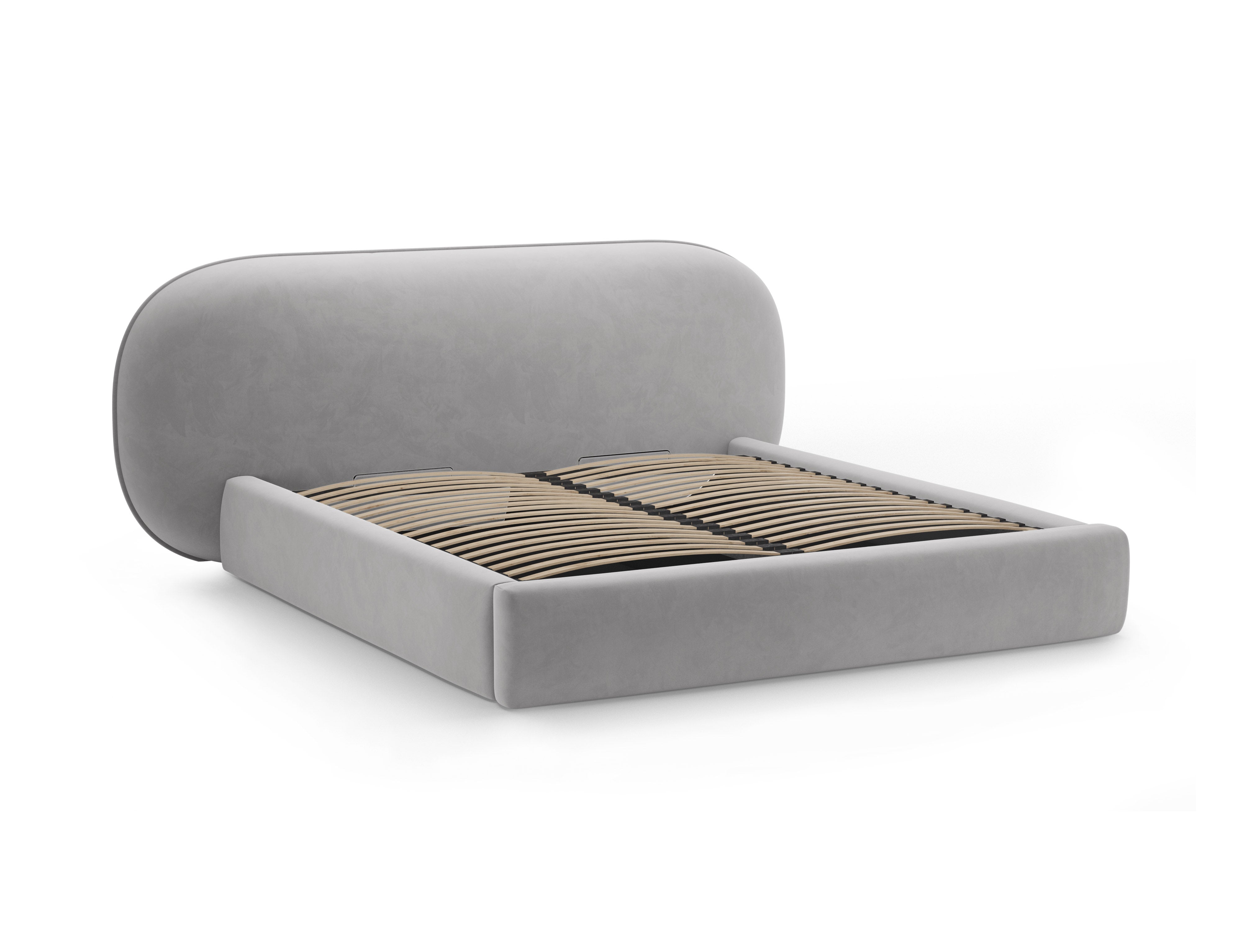 Velvet Bed OVALO Light Gray