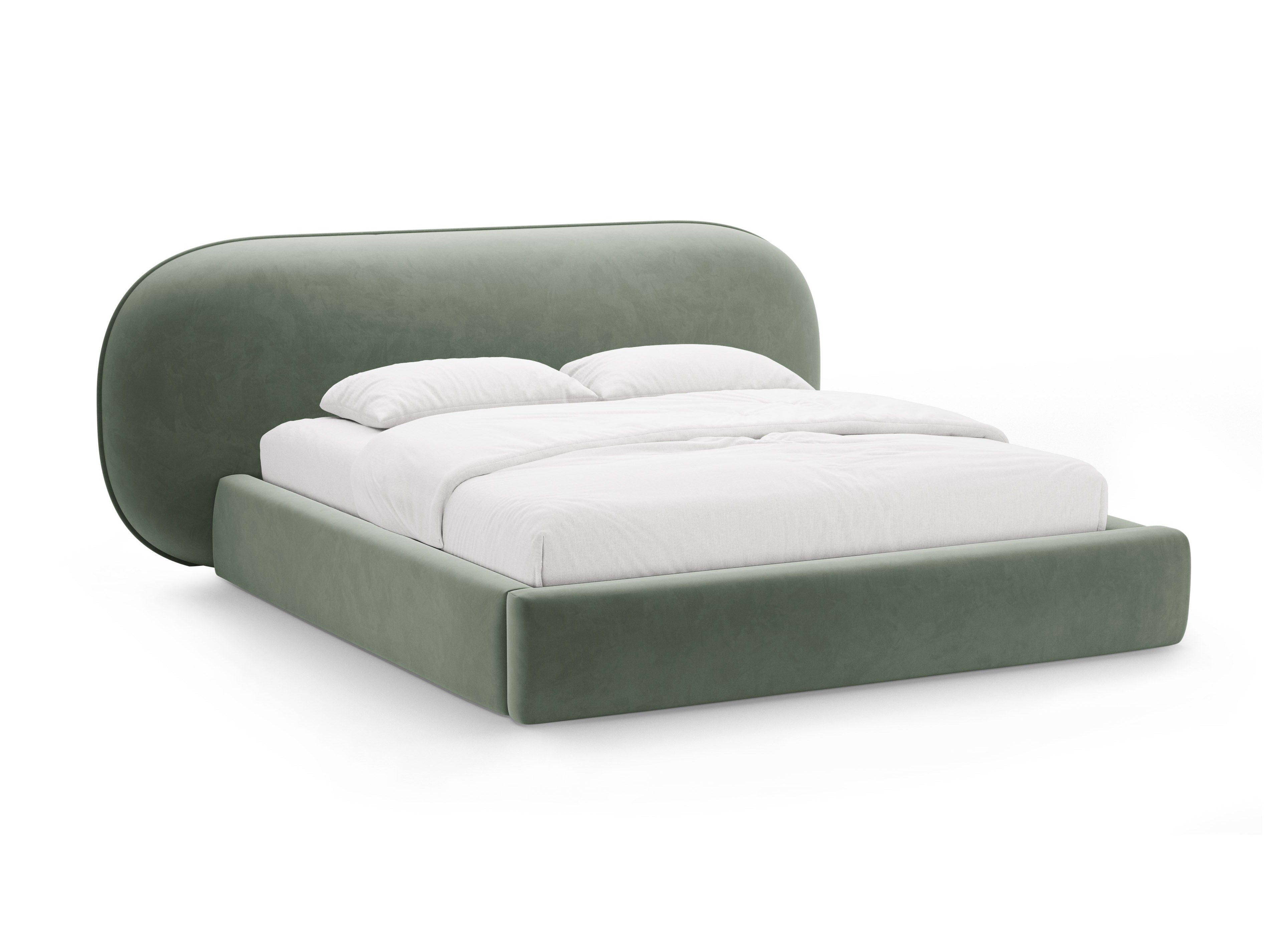 Velvet bed OVALO groen