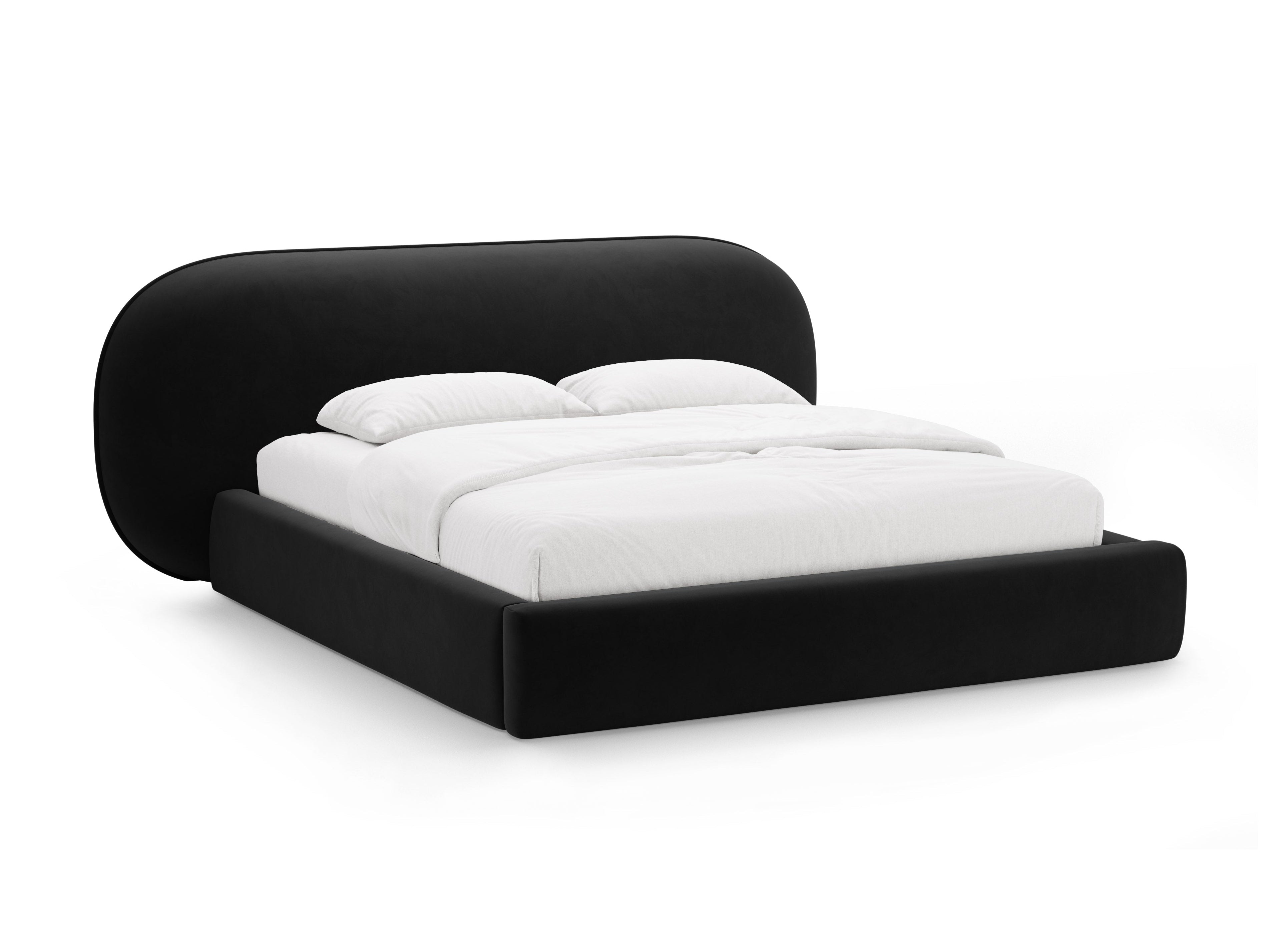 Velvet bed OVALO zwart