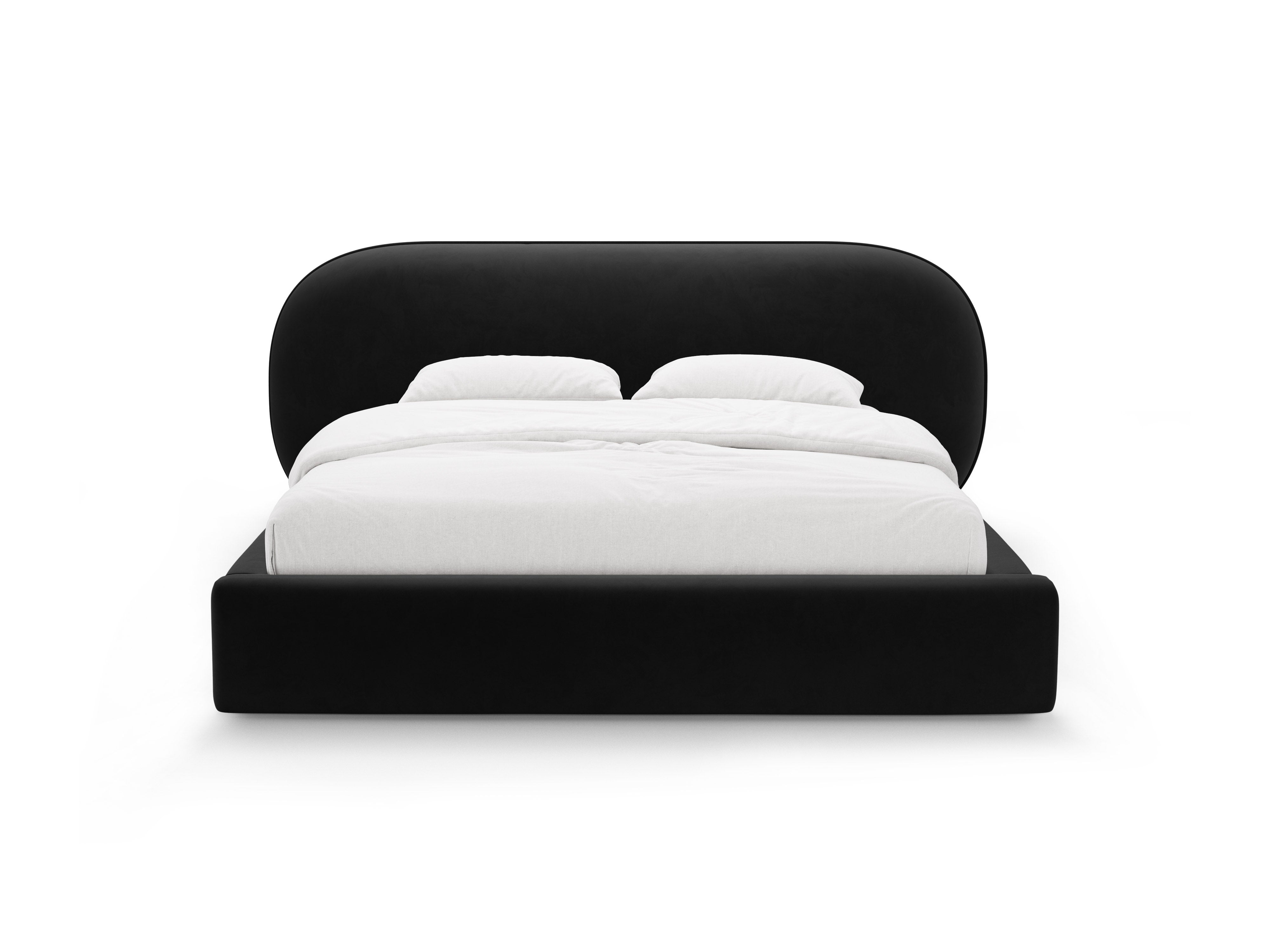 Velvet bed OVALO zwart