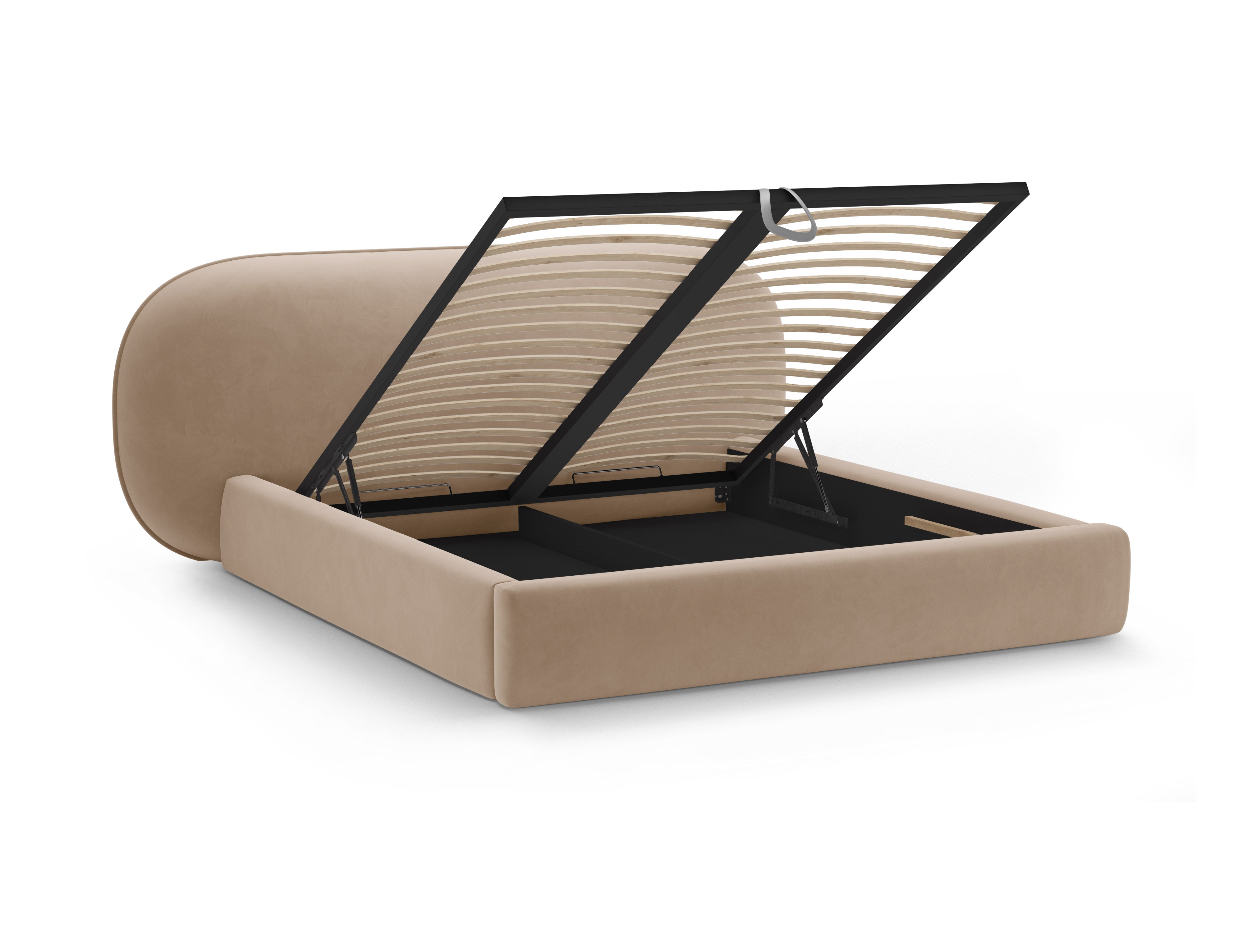 Samtbett OVALO mandelbeige