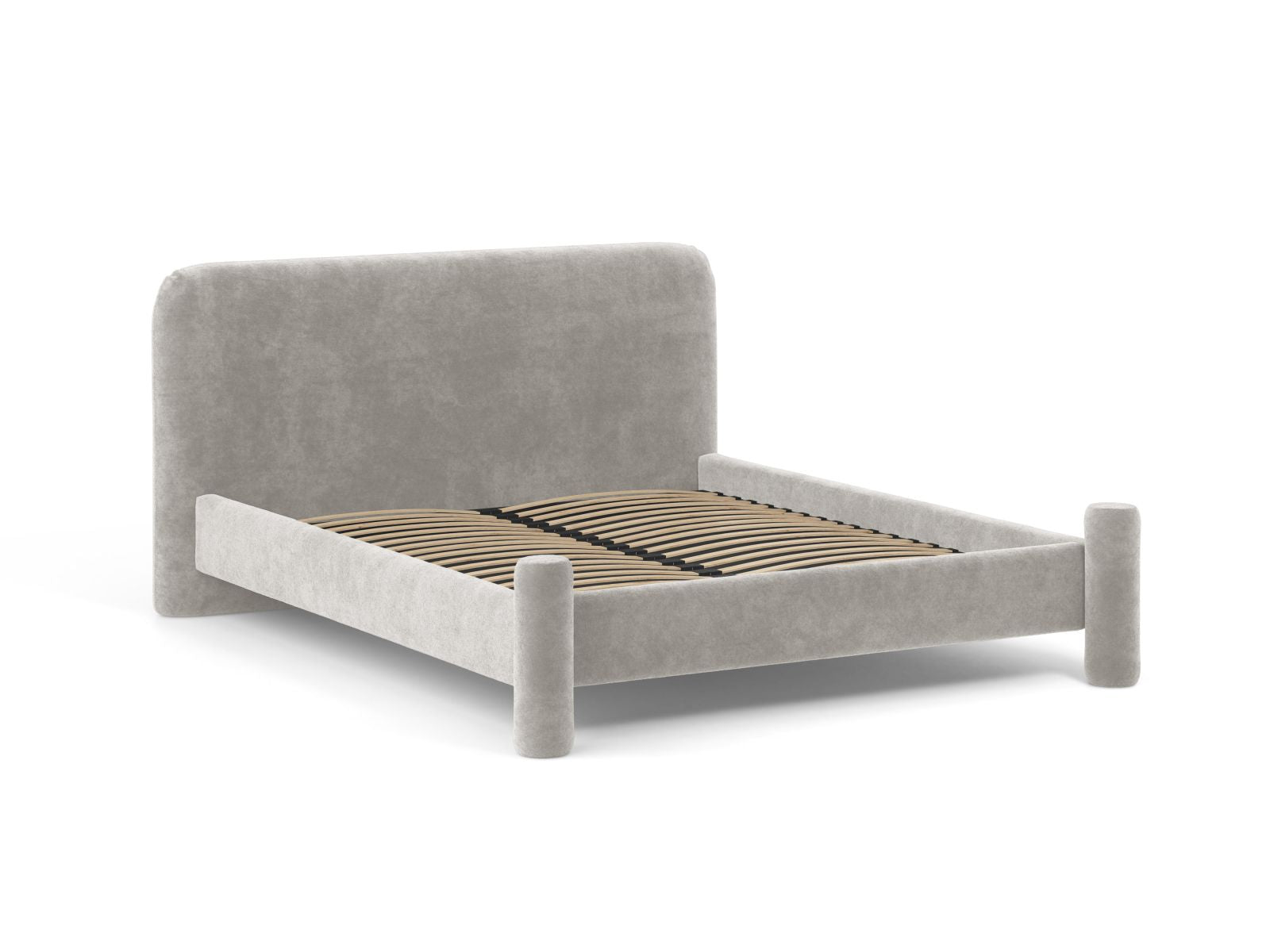 Bed VERA lichtgrijs chenille