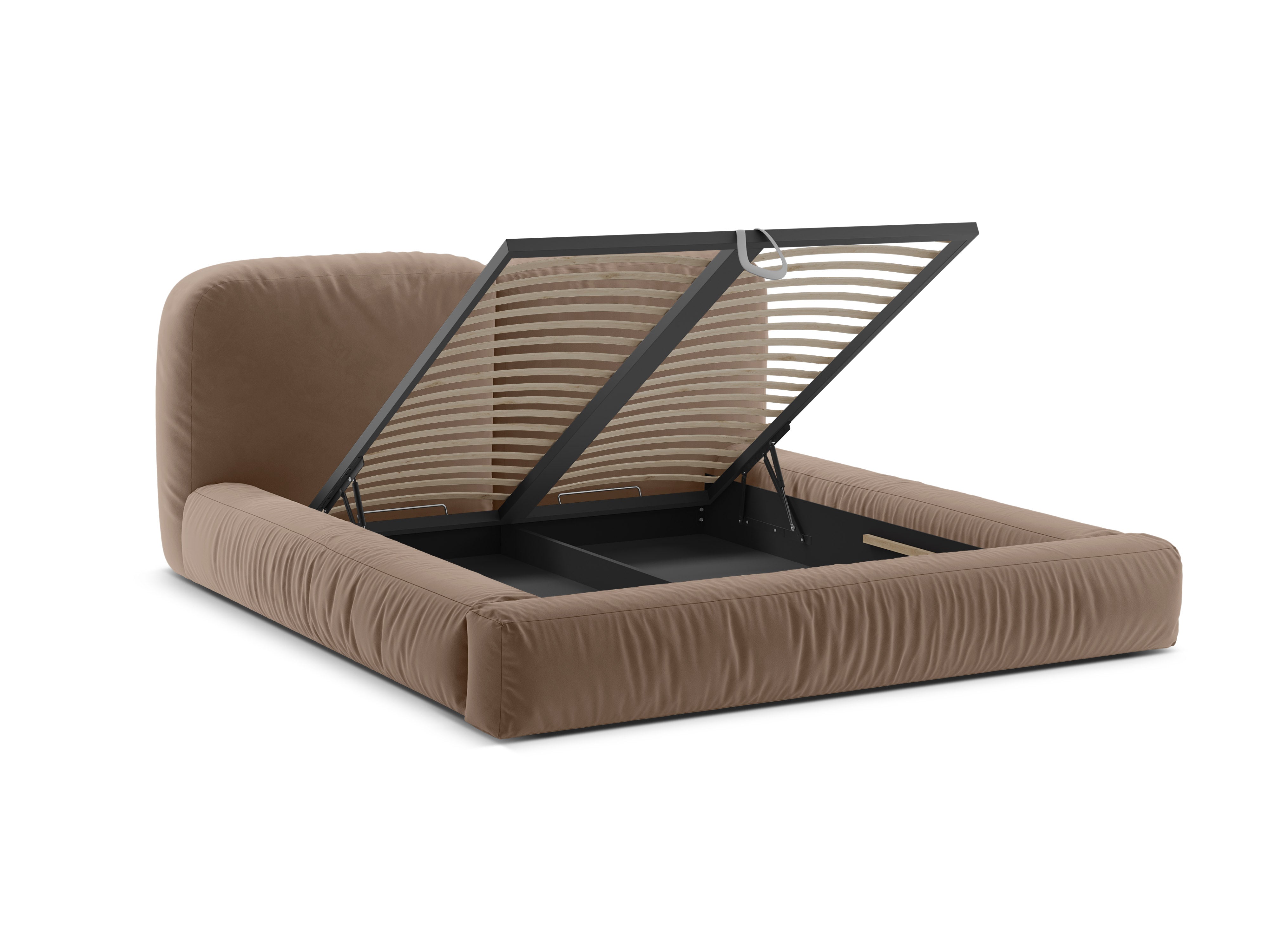 Velvet bed MARTINA donkerbeige