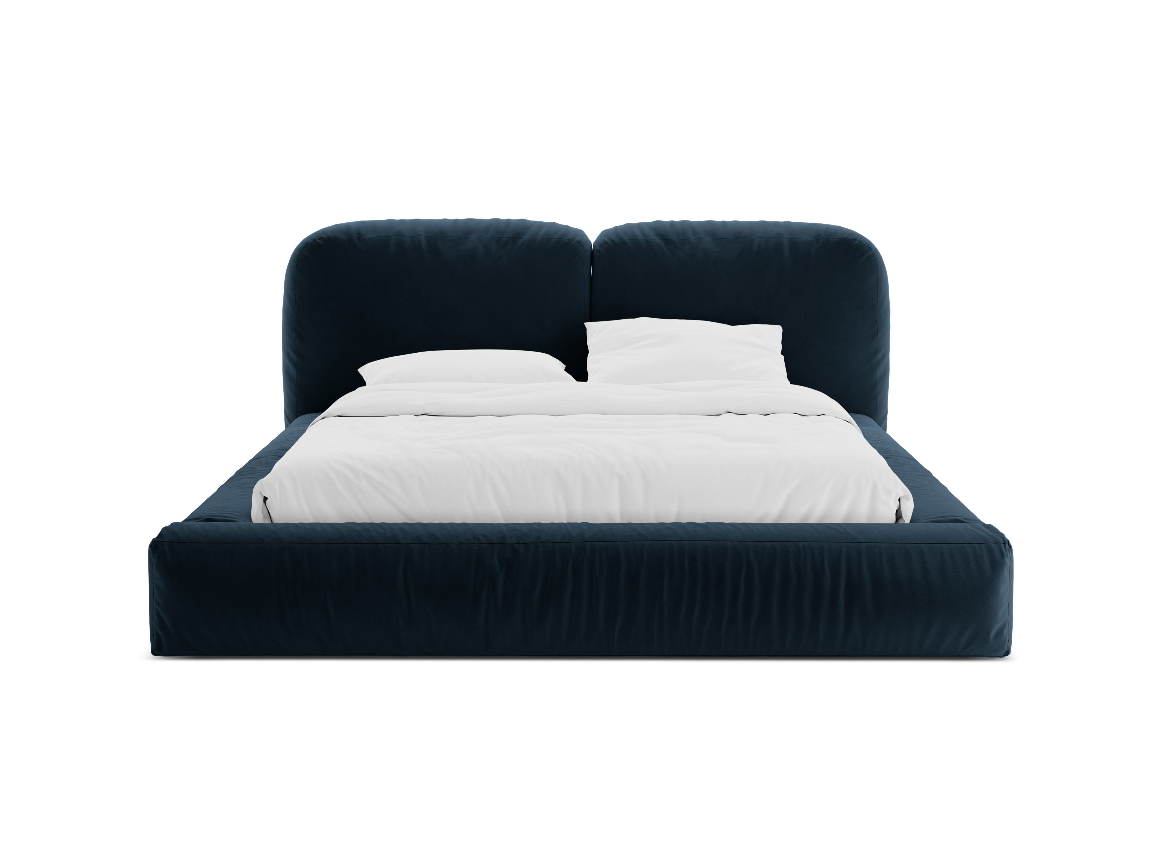 Velvet bed MARTINA marineblauw
