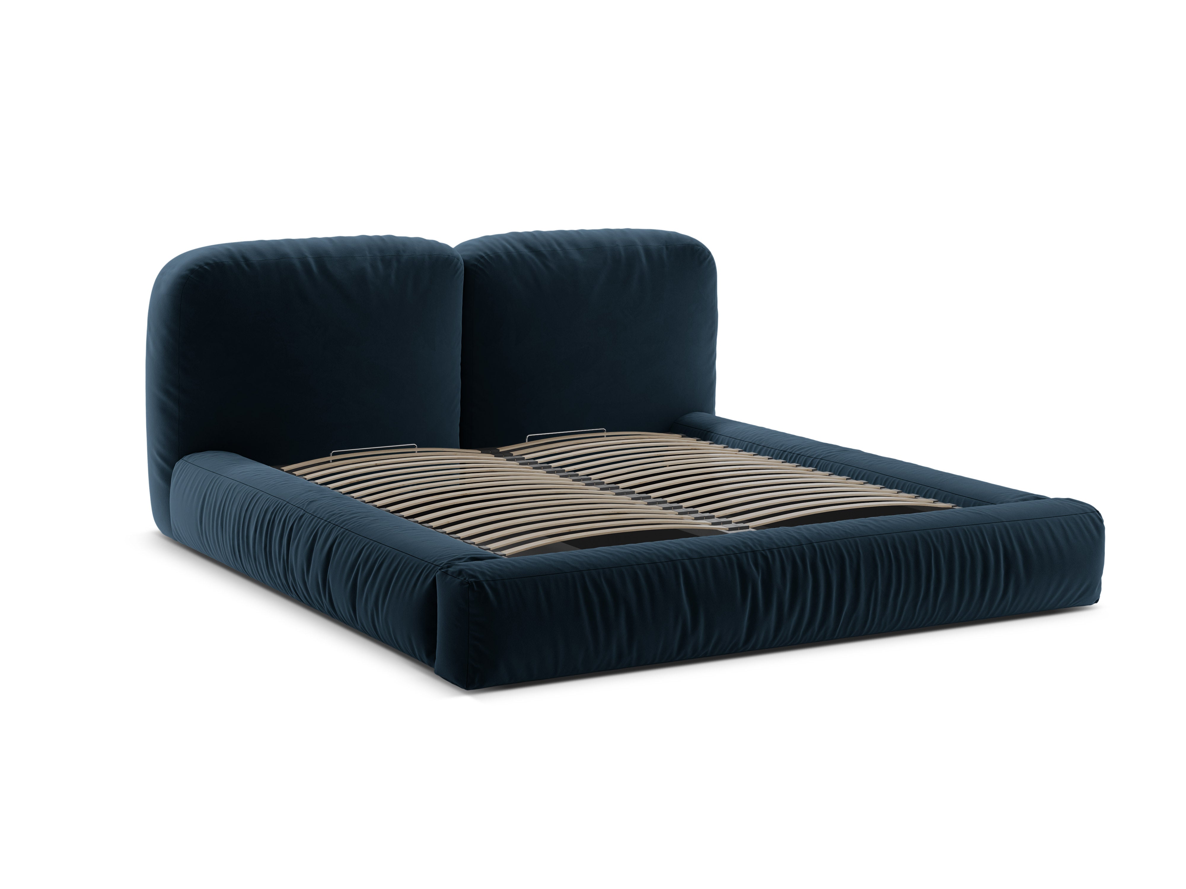 Velvet bed MARTINA marineblauw